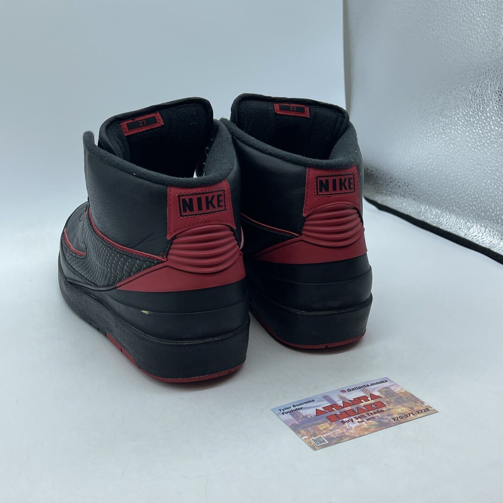 Size 9.5 - Air Jordan 2 Retro Alternate 87 Black Red Leather (834274-001)