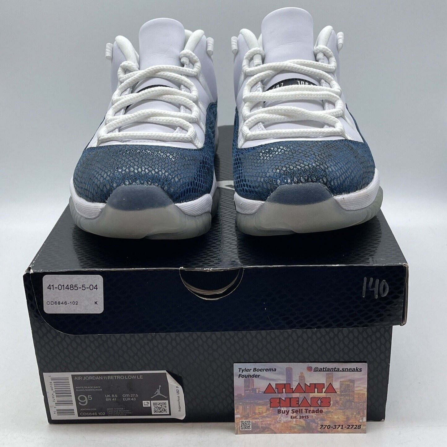 Size 9.5 - Jordan 11 Retro Low Snakeskin 2019 Blue White Leather (CD6846-102)