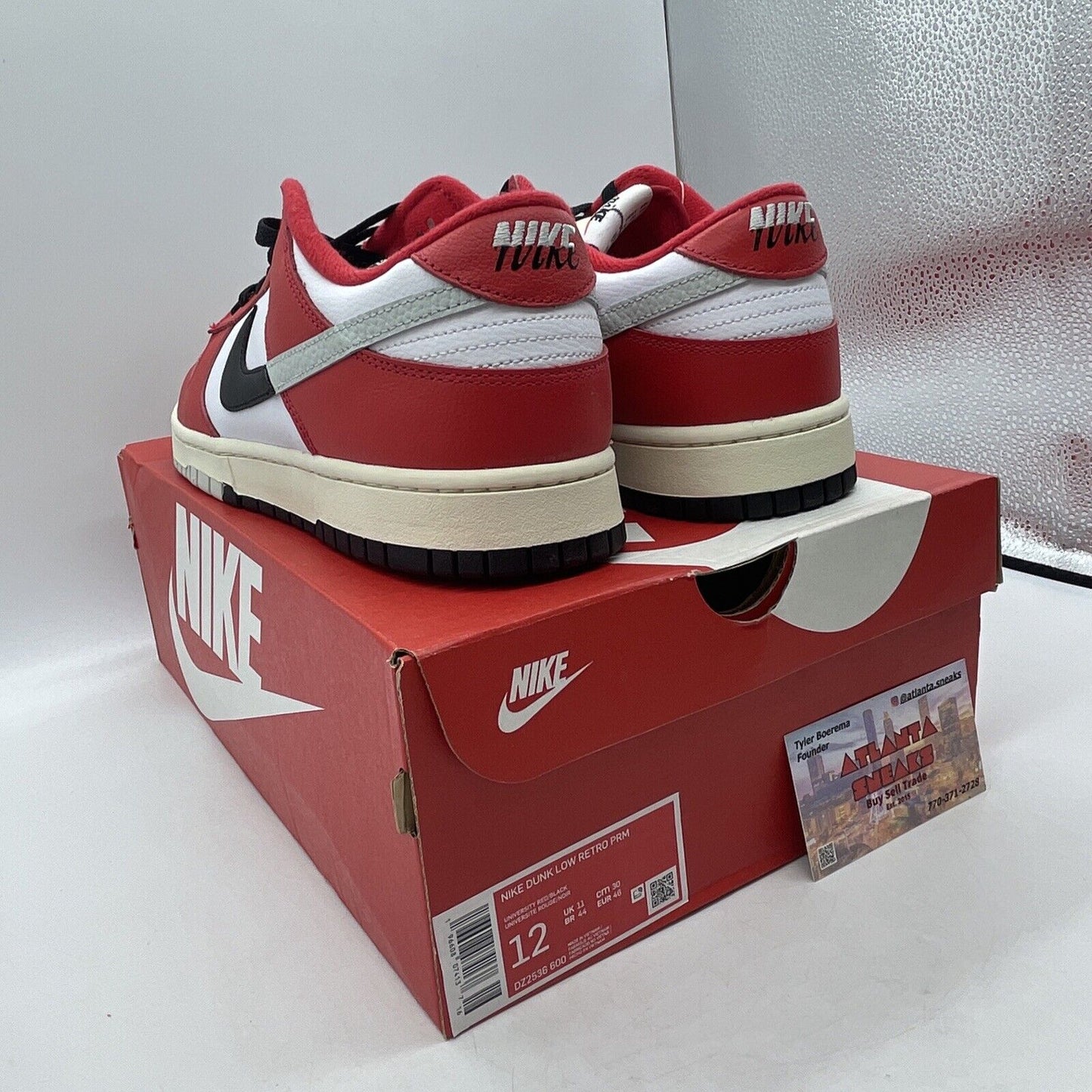 Size 12 - Nike Dunk Low Split - Chicago Red Black White Leather (DZ2536-600)