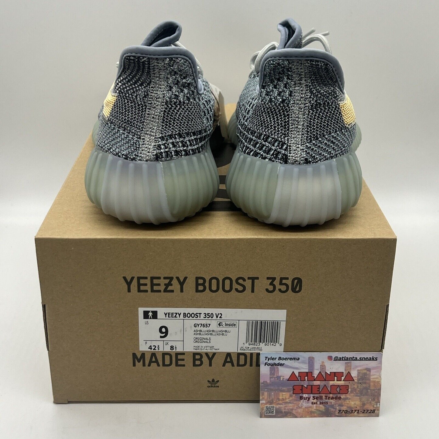 Size 9 - adidas Yeezy Boost 350 V2 Ash Blue Brand New Og All Ds Blue Grey