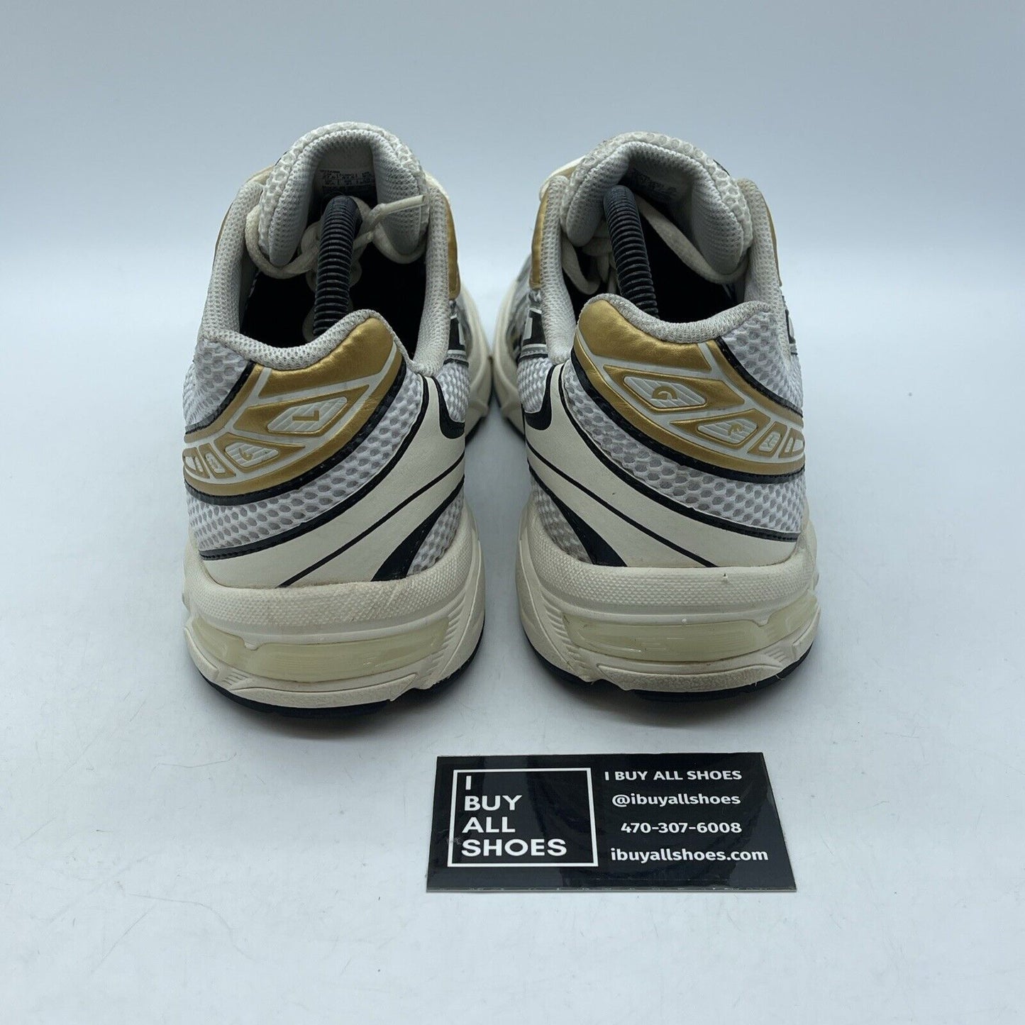 Size 9.5 - ASICS Gel-1130 'White Black Gold'  Suede Leather (1203A698-100)