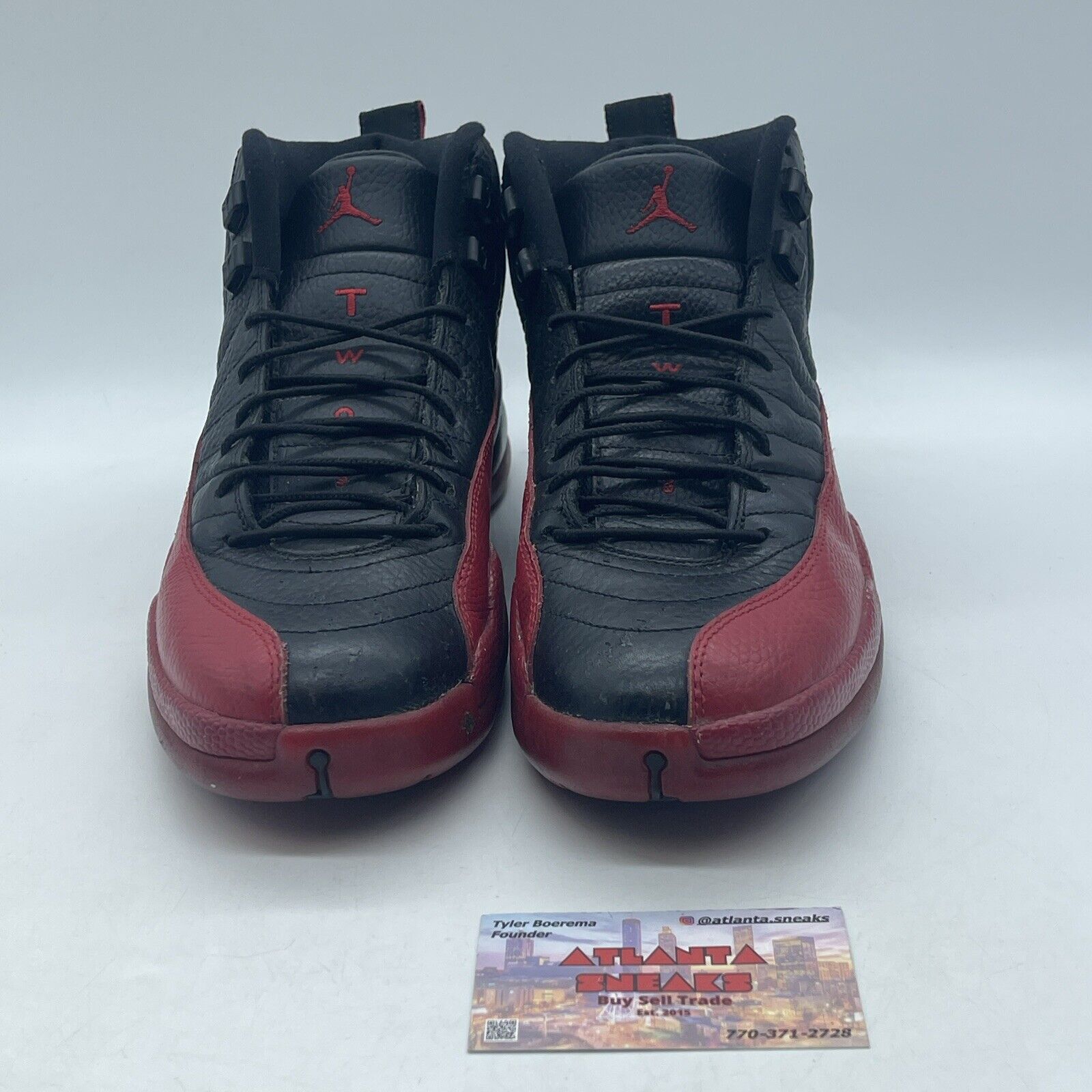 Size 8 - Jordan 12 Retro Mid Flu Game Red Black Leather (130690-002)