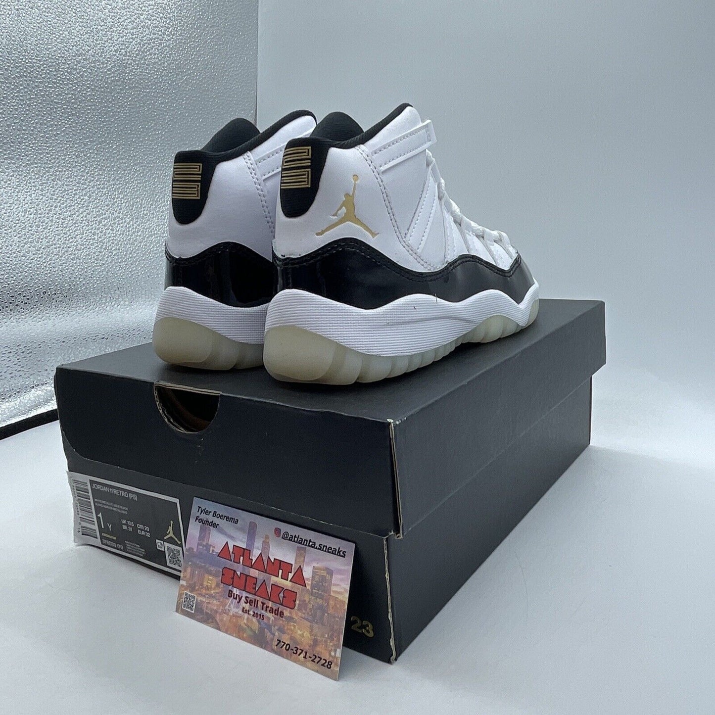 Size 1Y - Air Jordan 11 Retro Gratitude Defining Moments Black (378039-170)