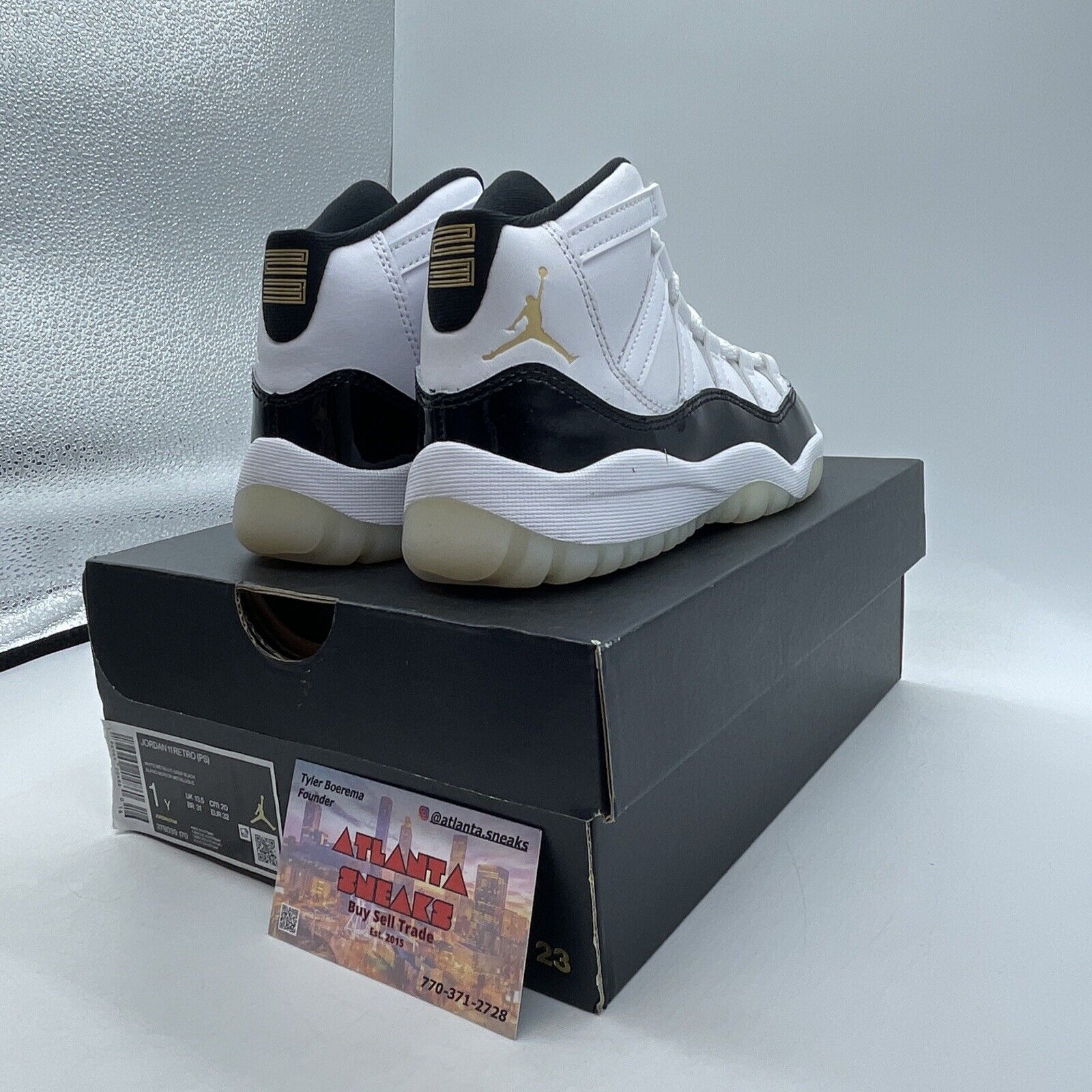 Size 1Y - Air Jordan 11 Retro Gratitude Defining Moments Black (378039-170)