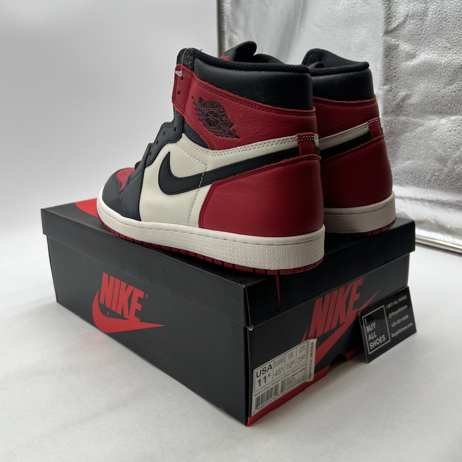 Size 11.5 - Air Jordan 1 Retro OG High Bred Toe (555088-610)