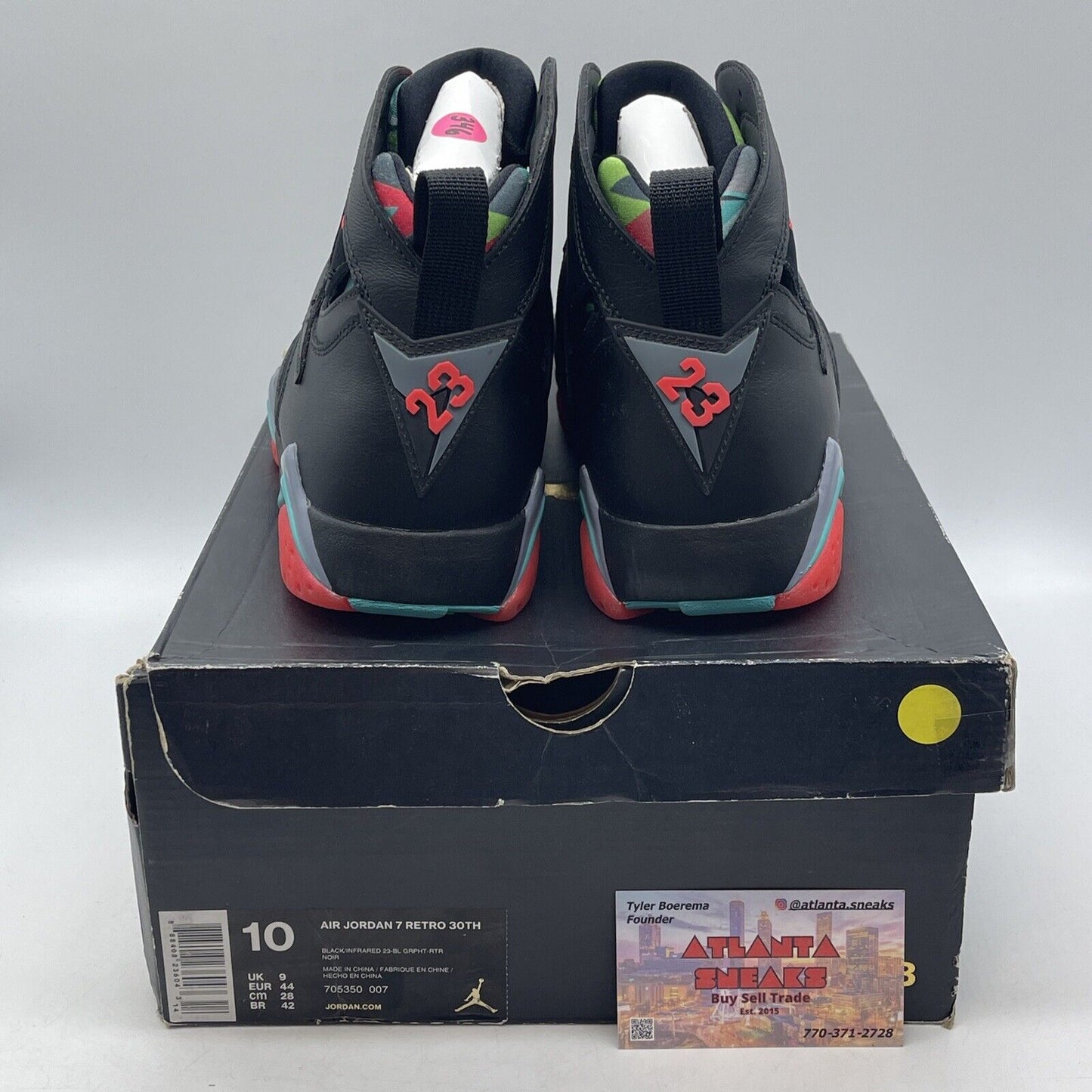 Size 10 - Air Jordan 7 Retro 30th Barcelona Nights Black Pink Suede (705350-007)