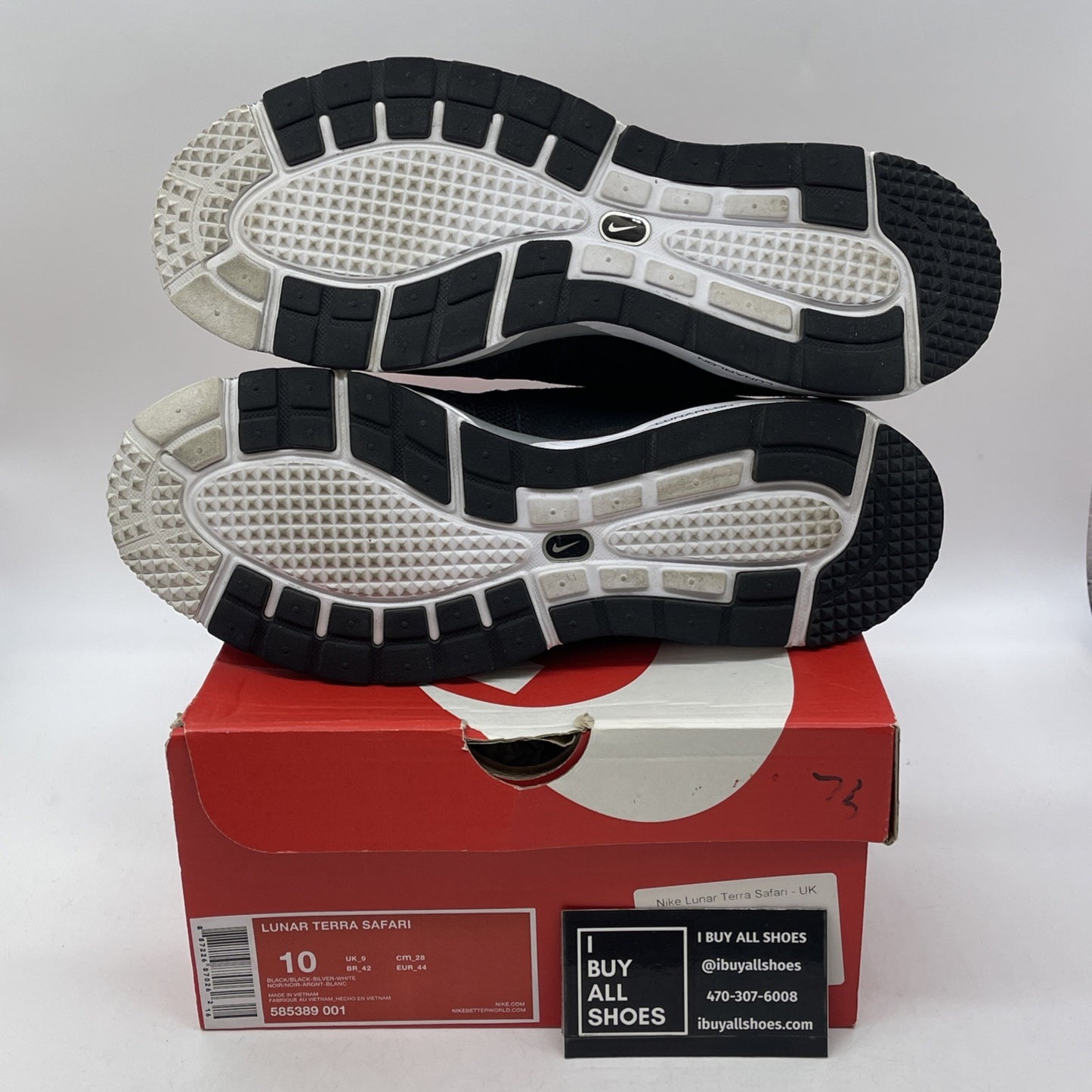 Size 10 - Nike Lunar Terra Safari Black Grey Suede (585389-001)