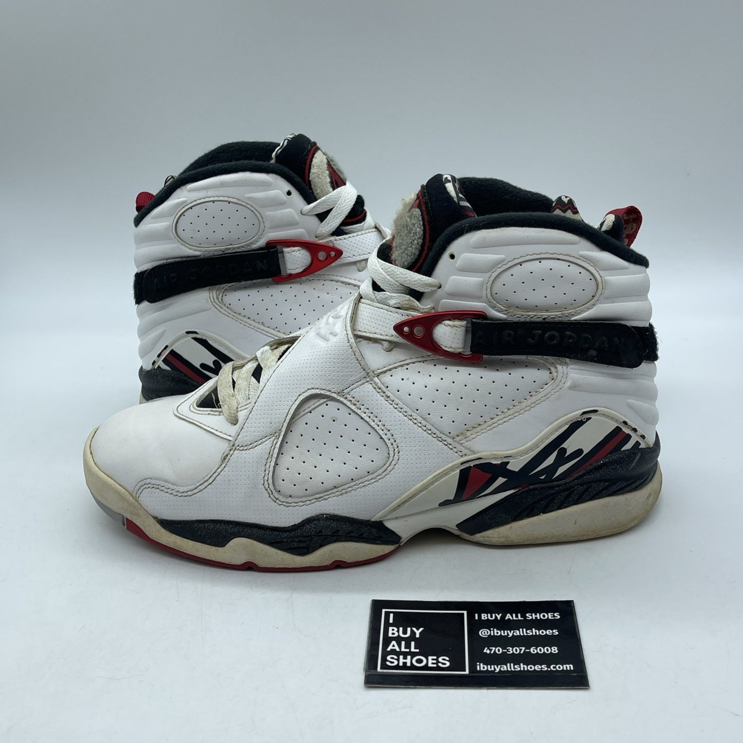 Size 9 - Air Jordan 8 Retro Alternate White Red Black Leather (305381-104)