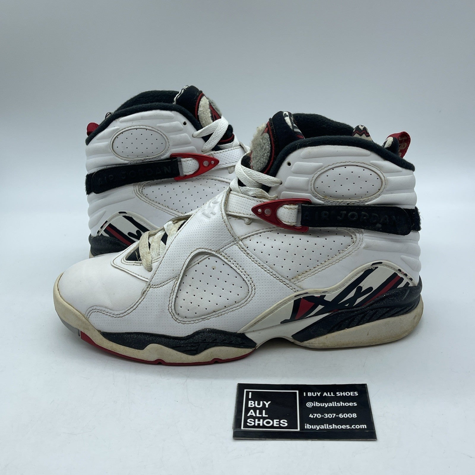 Size 9 - Air Jordan 8 Retro Alternate White Red Black Leather (305381-104)