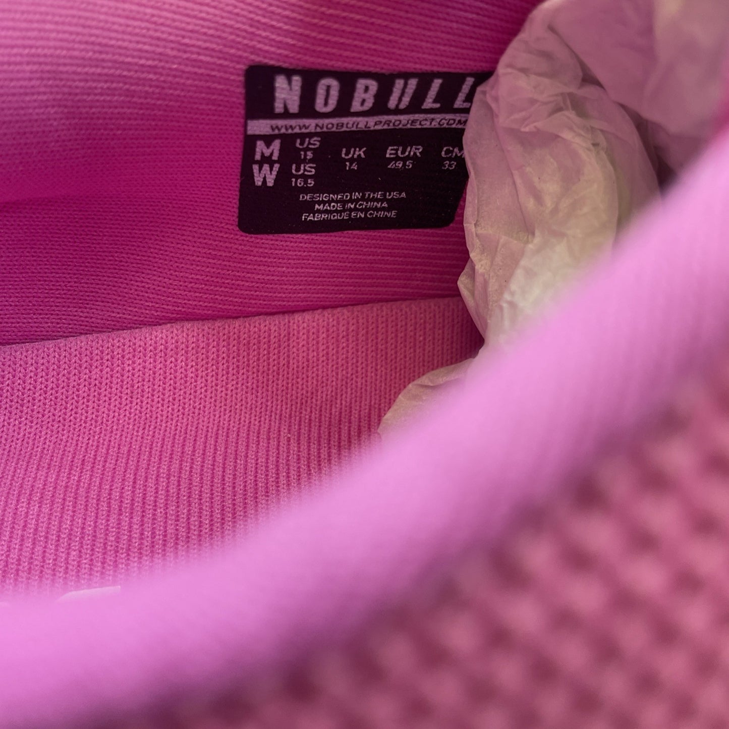 Size 15 - NOBULL Unisex Pink Athletic Trainers Suede Purple Silver (G4MF21EF29)