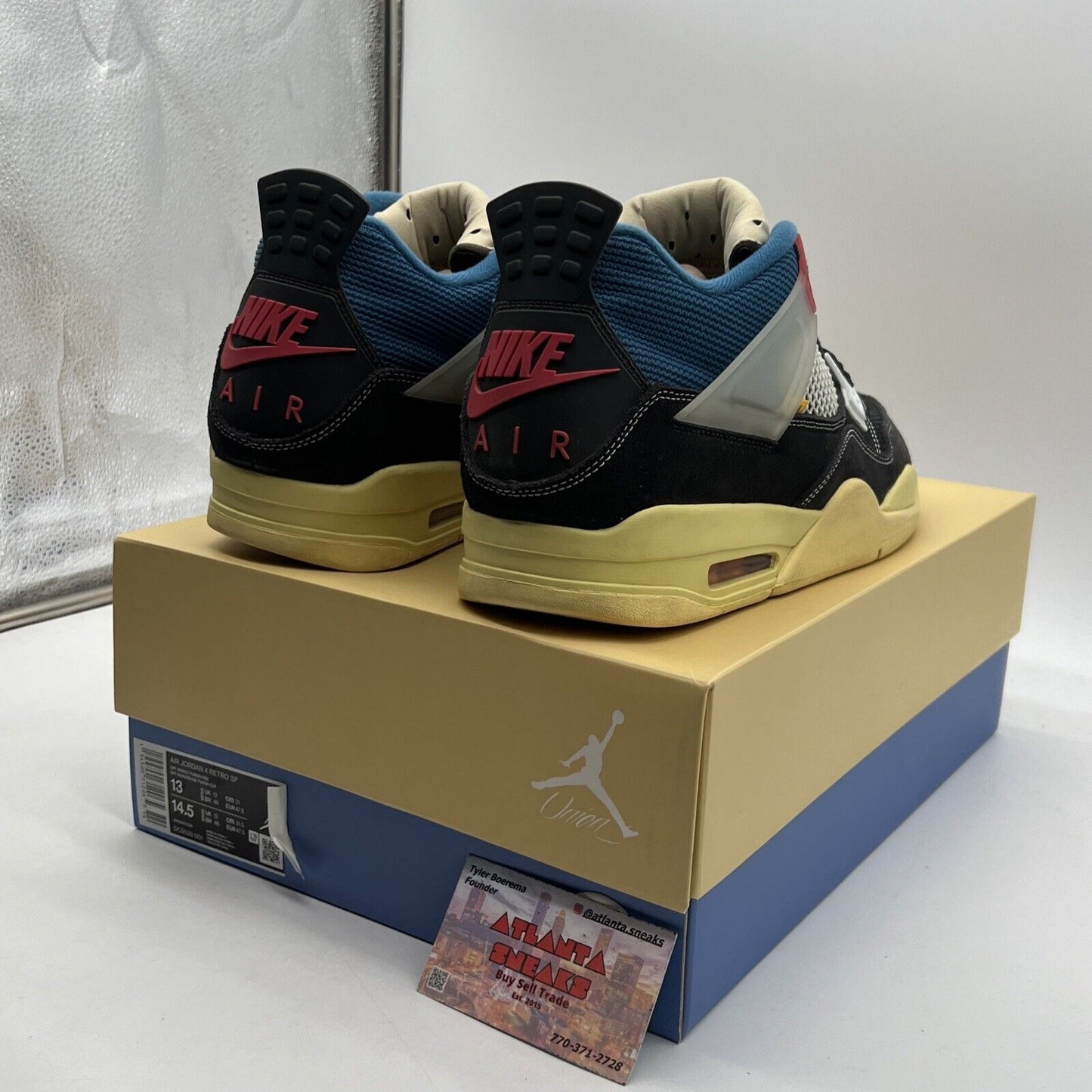 Size 13 - Jordan 4 Retro x Union LA Mid Off Noir Black Blue Red (DC9533-001)