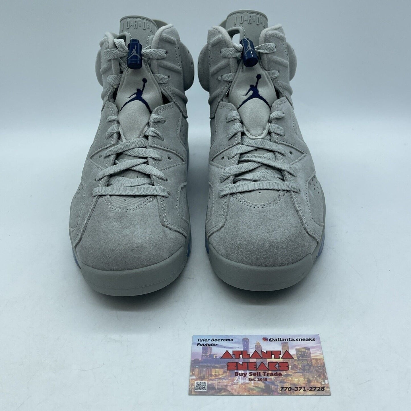 Size 8.5 - Jordan 6 Retro Mid Georgetown Grey Blue White Suede (CT8529-012)