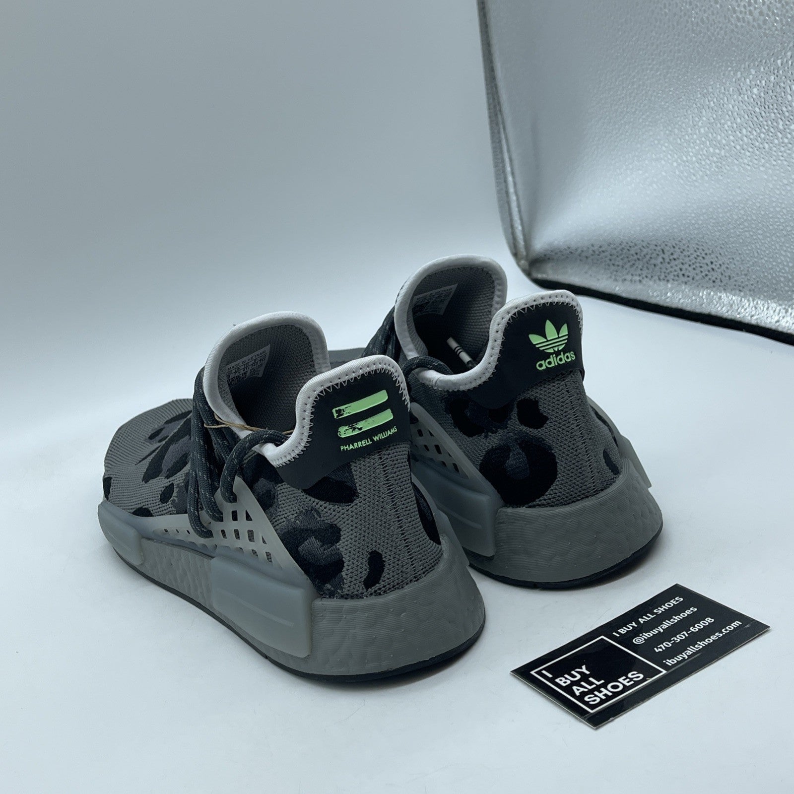Size 8 - Pharrell X Adidas Nmd Hu Animal Print Grey Black Suede (ID1531)