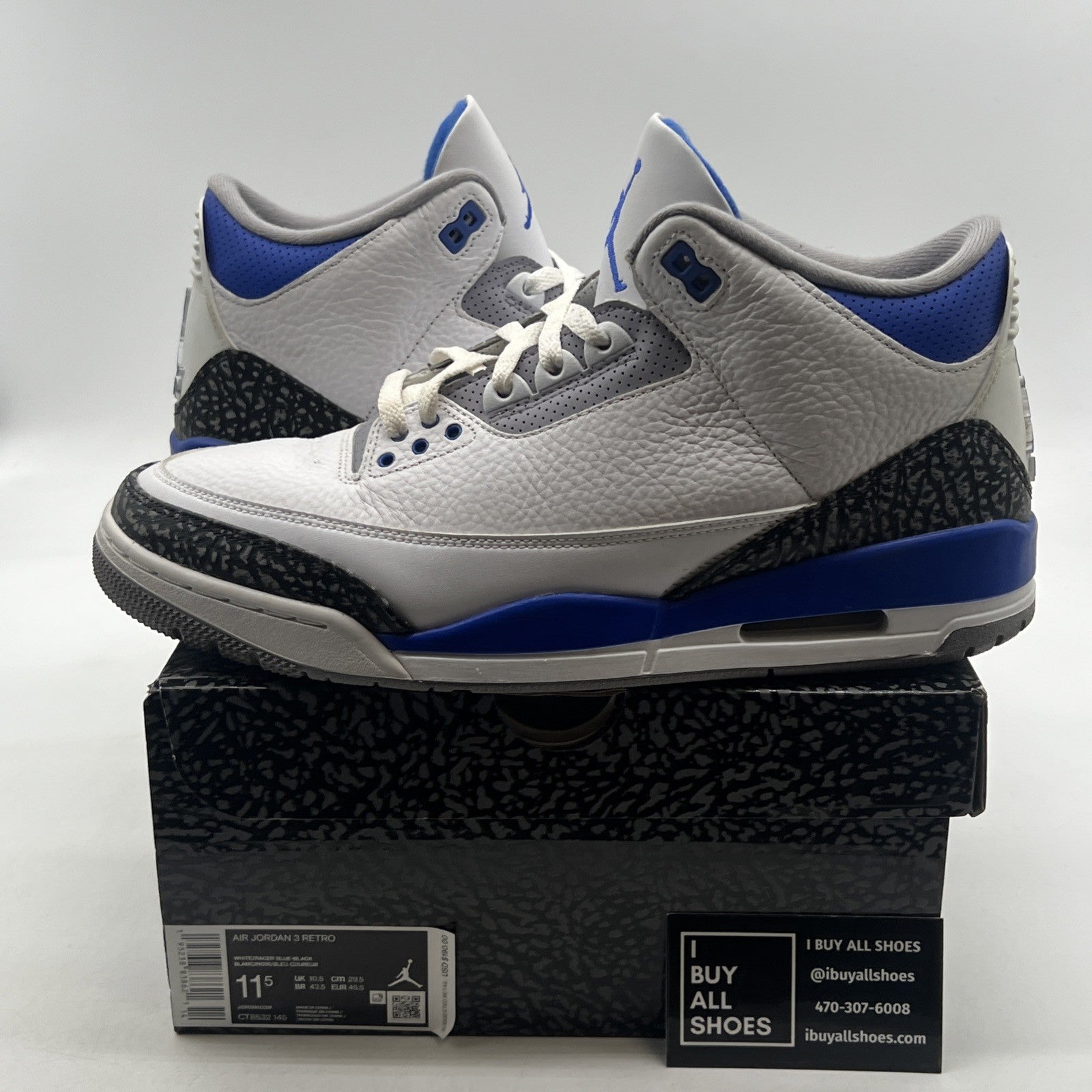 Size 11.5 - Air Jordan 3 Retro Mid Racer Blue (CT8532-145)