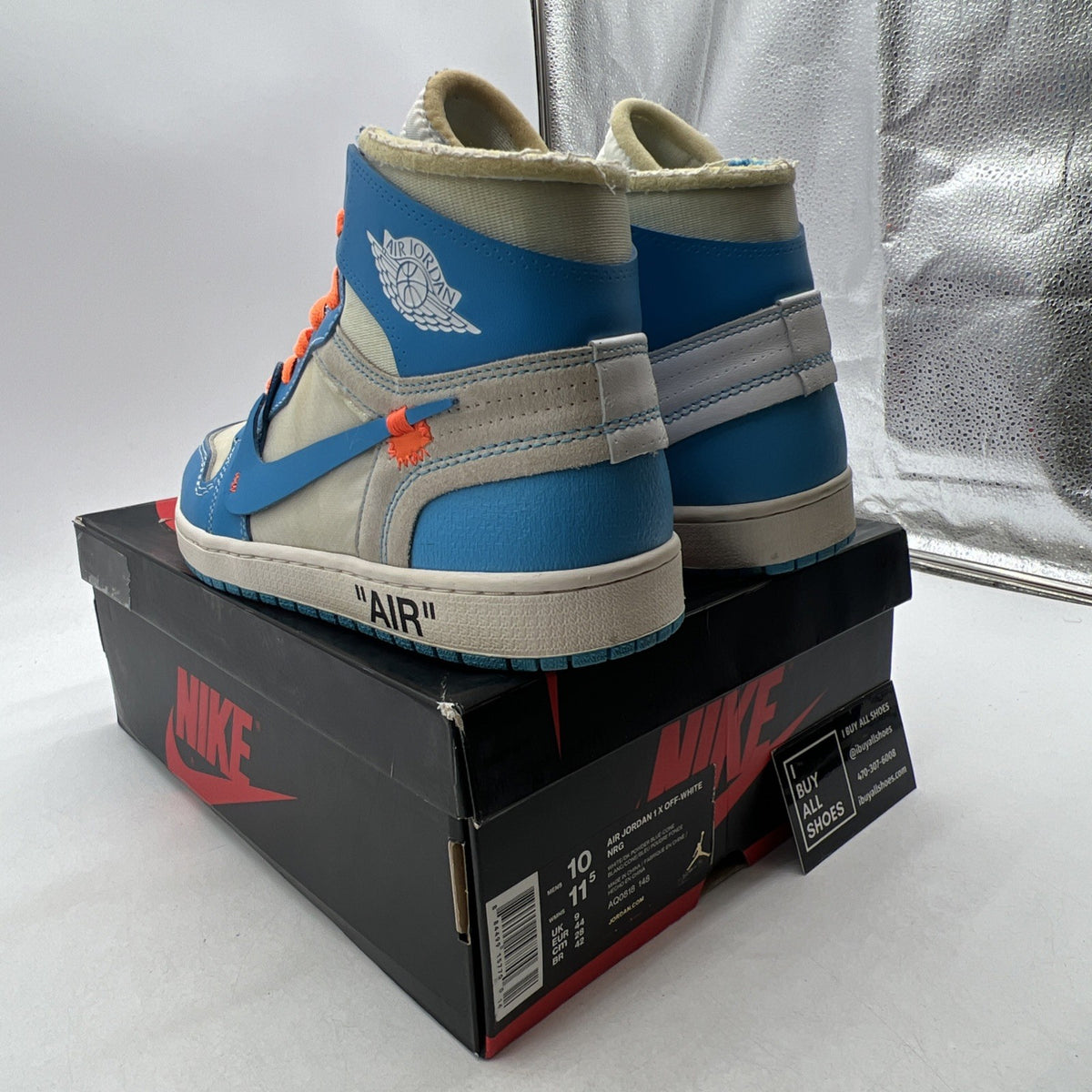 Size 10 - Air Jordan 1 Retro OG x Off-White High UNC (AQ0818-148)