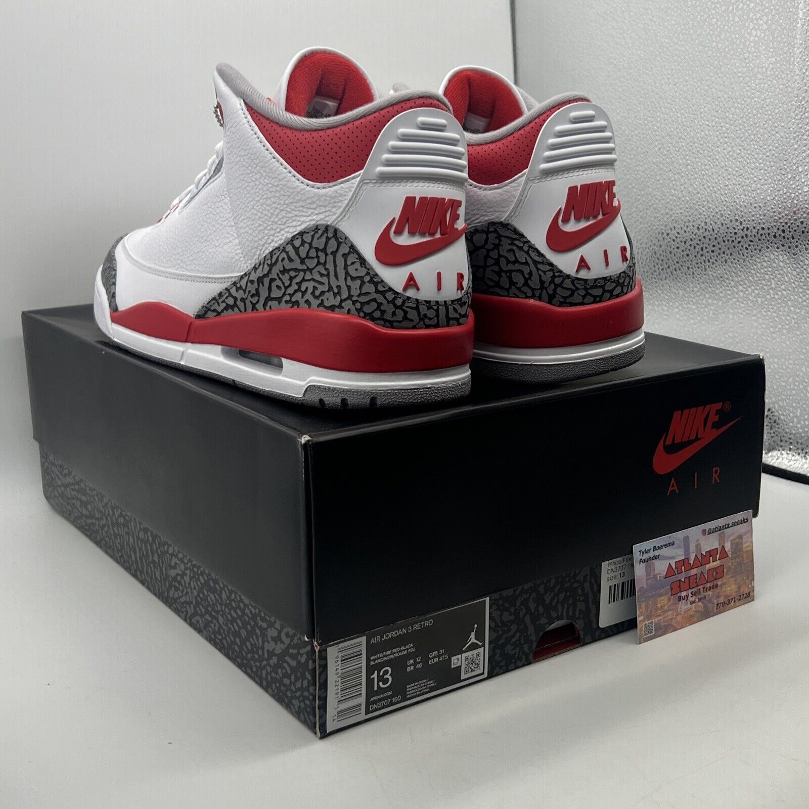 Size 13 - Jordan 3 Retro Mid Fire Red Black White Leather (DN3707-160)