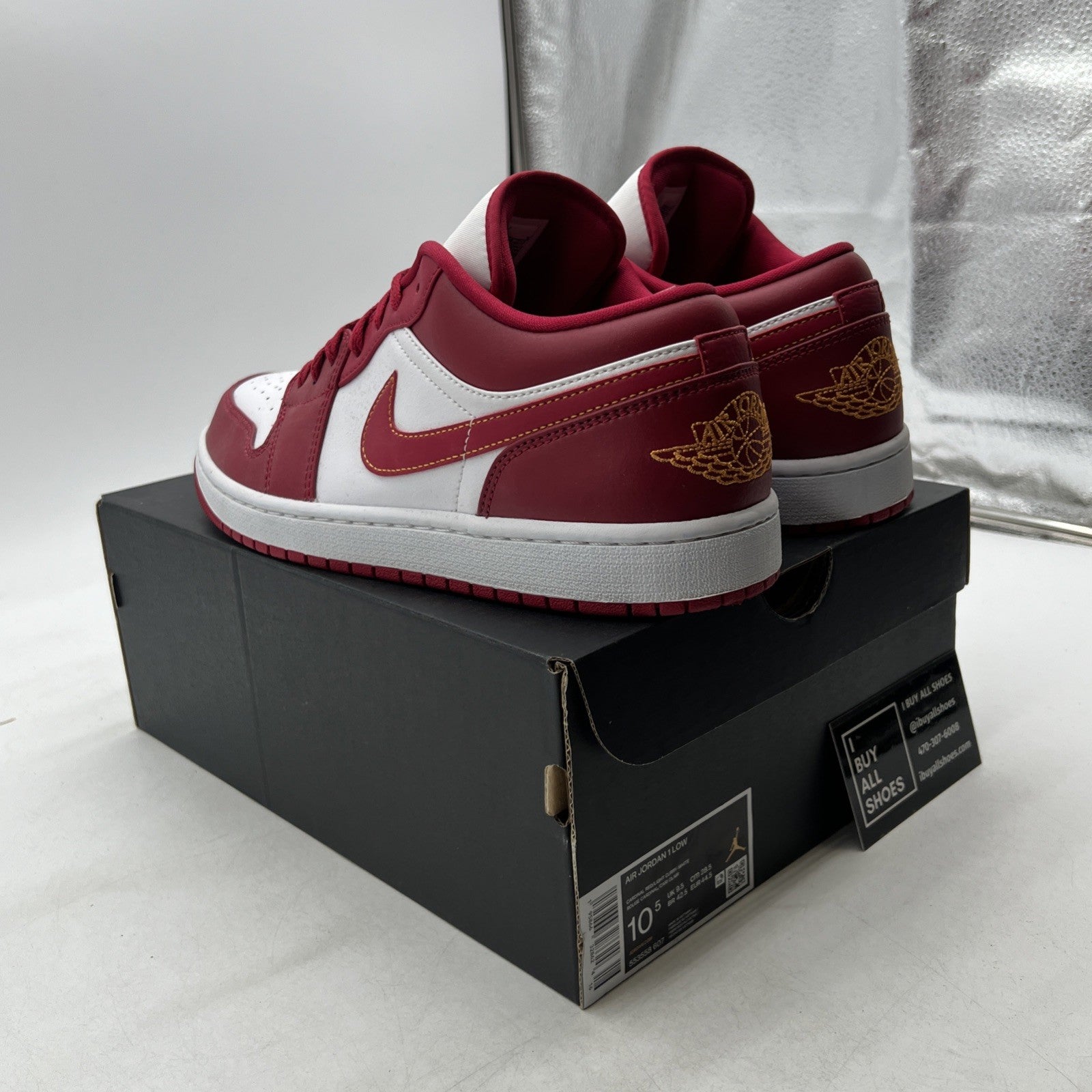 Size 10.5 - Air Jordan 1 Low Cardinal Red 2022 (553558-607)