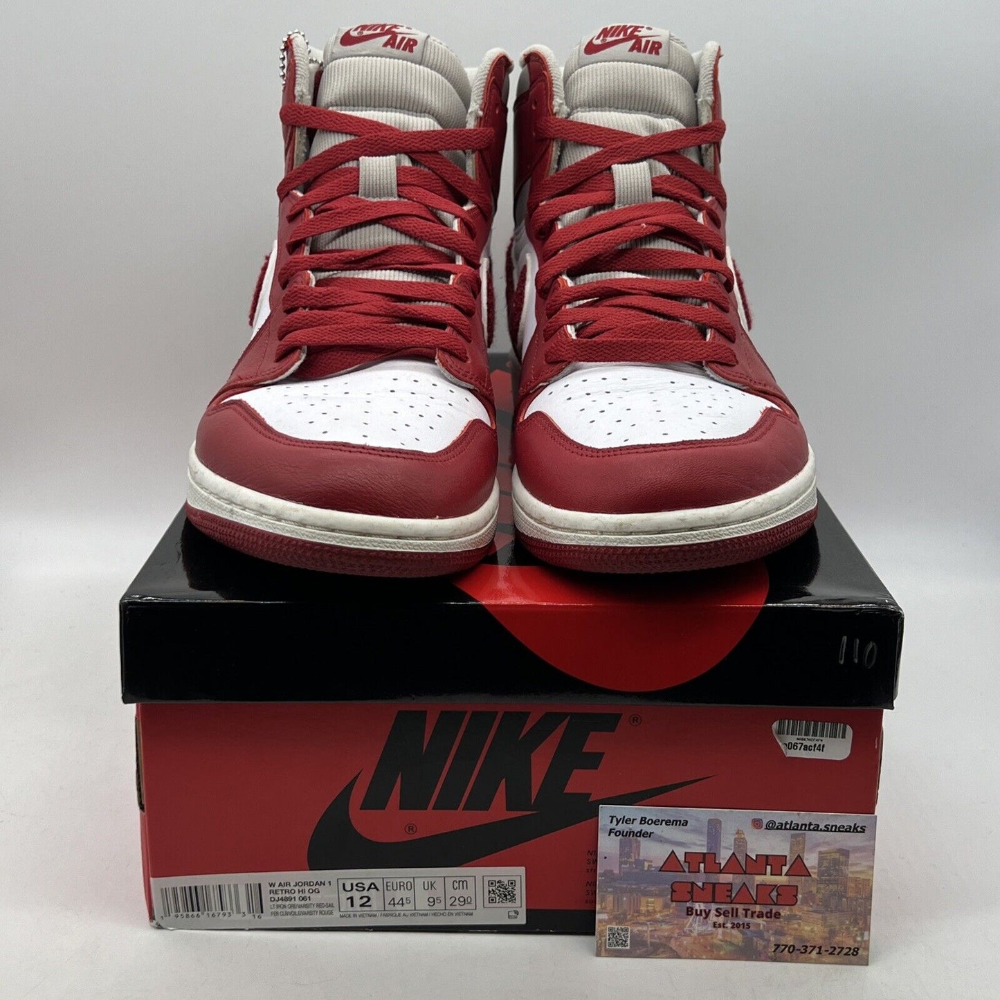 Size 12 - Air Jordan 1 OG High Newstalgia Chenille W White Leather (DJ4891-061)