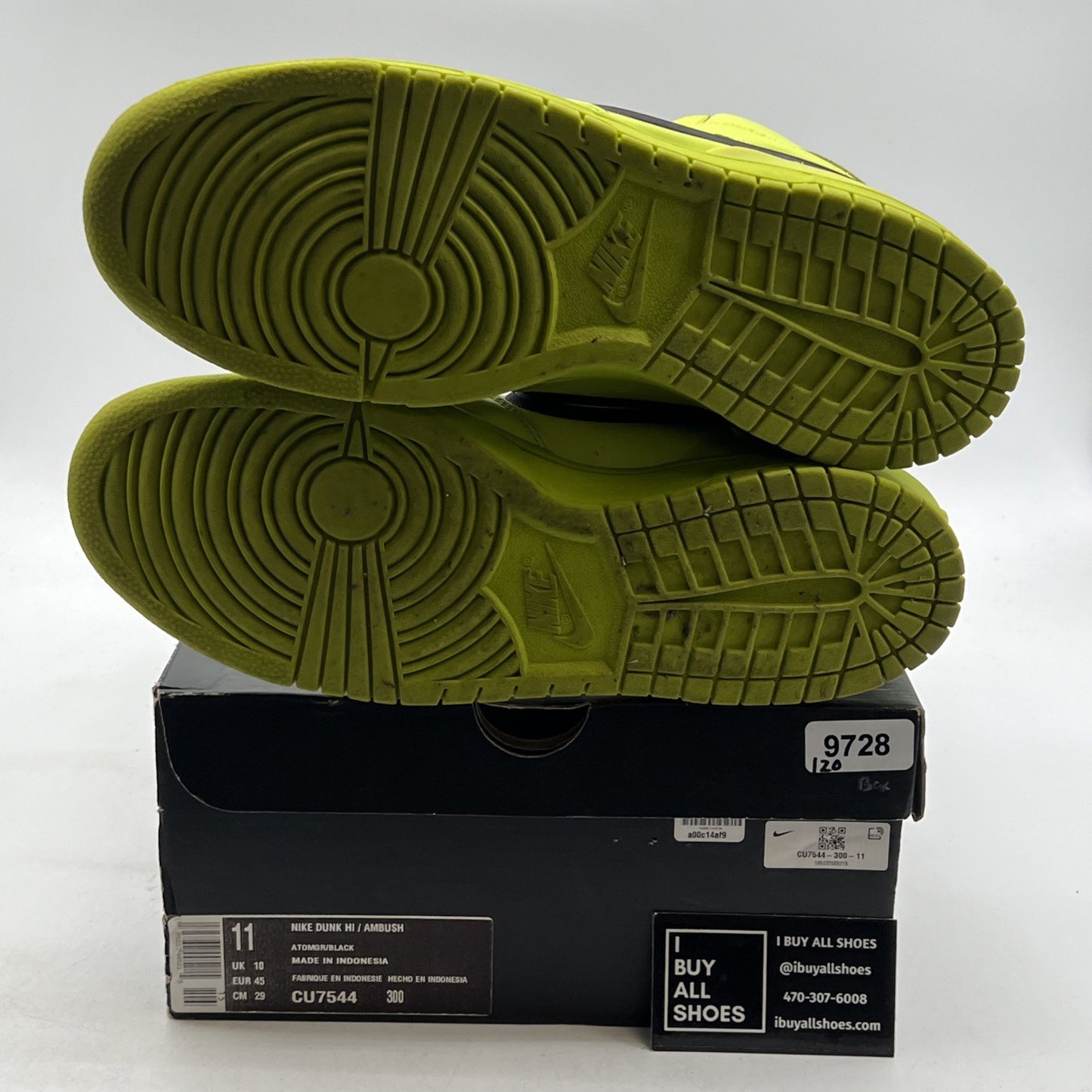 Size 11 - Nike AMBUSH x Dunk High Flash Lime (CU7544-300)