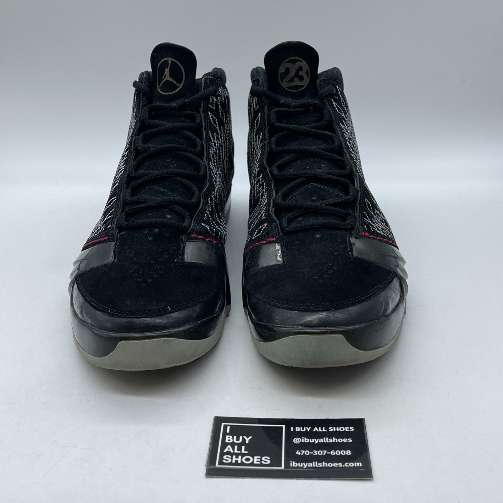 Size 13 - Air Jordan 23 OG Black Stealth White Red Suede (318376-001)