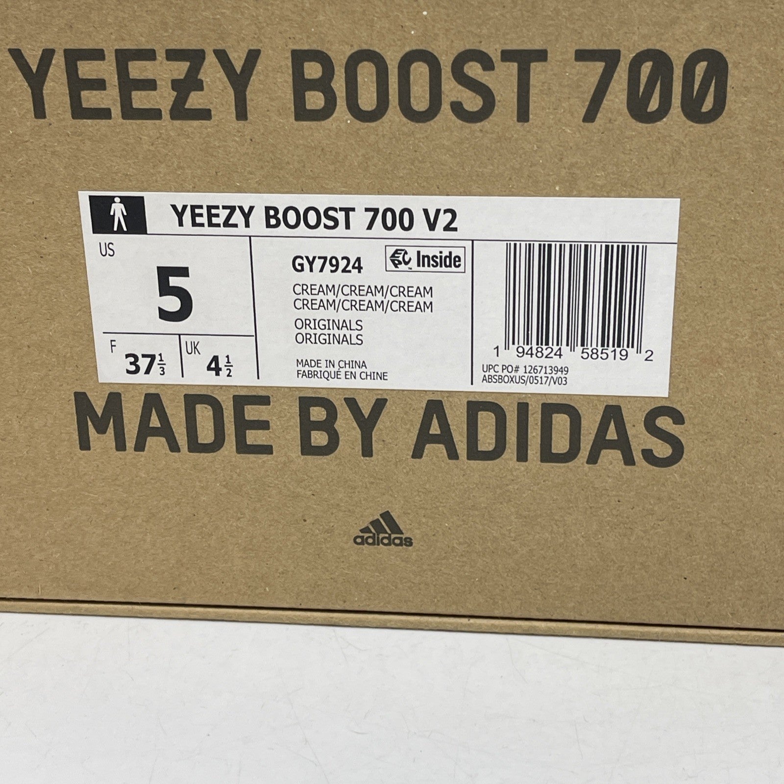 Size 5 - adidas Yeezy Boost 700 V2 Cream (GY7924)