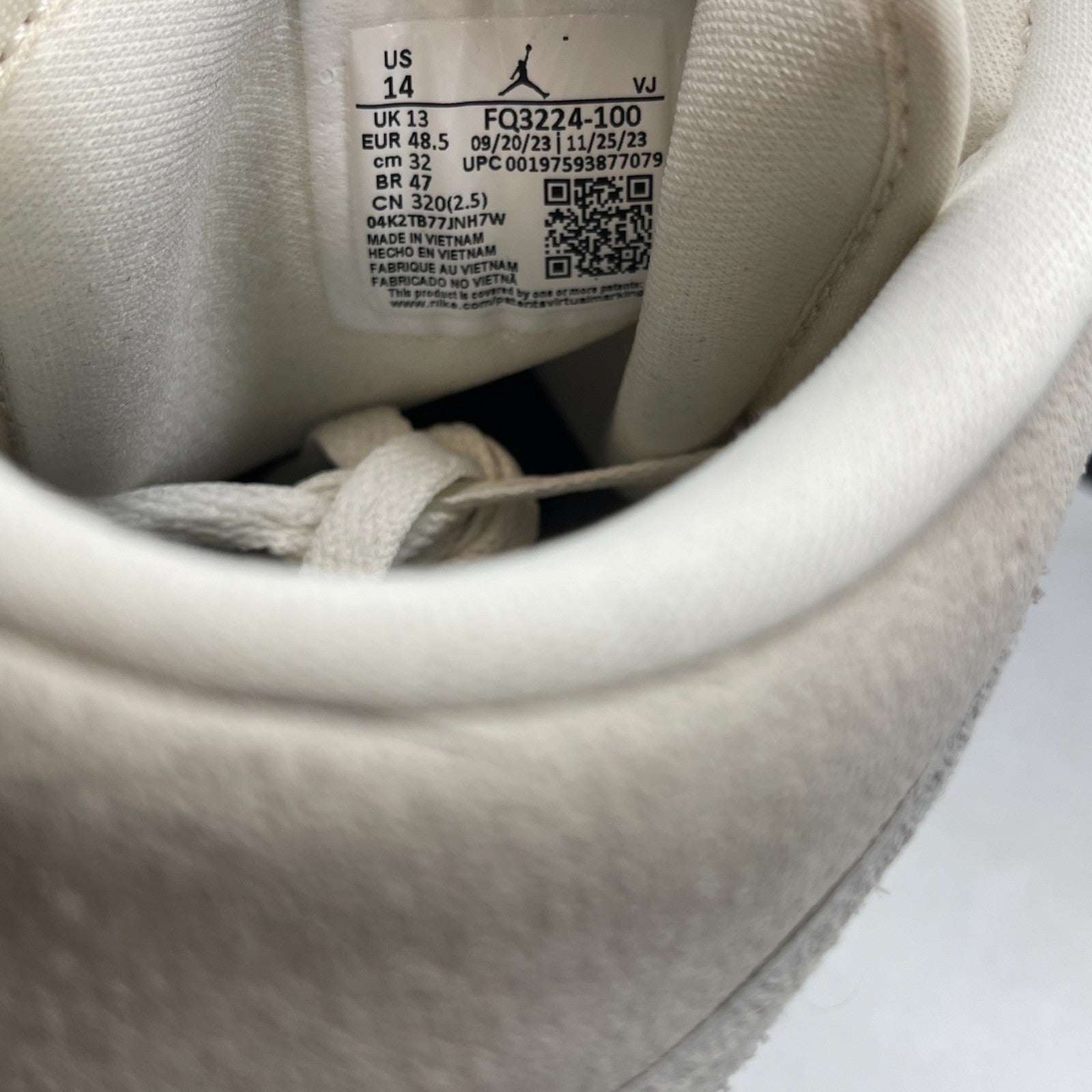 Size 14 - Air Jordan 1 SE Craft Mid Pale Ivory (FQ3224-100)