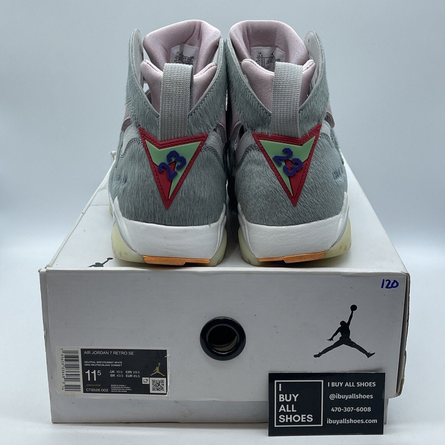 Size 11.5 - Air Jordan 7 Retro SE Hare 2.0 Grey Pink Suede Leather ( CT8528-002)