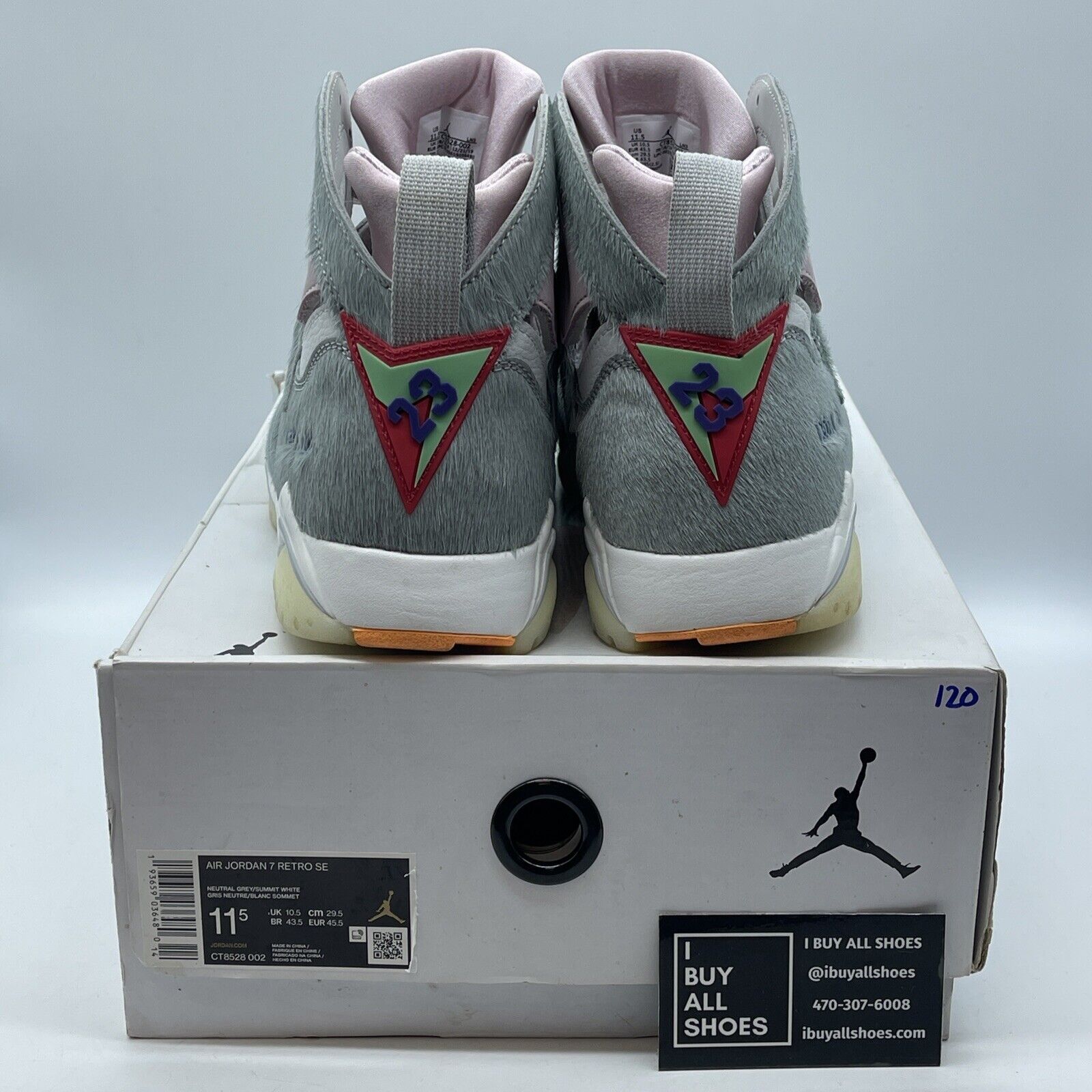 Size 11.5 - Air Jordan 7 Retro SE Hare 2.0 Grey Pink Suede Leather ( CT8528-002)