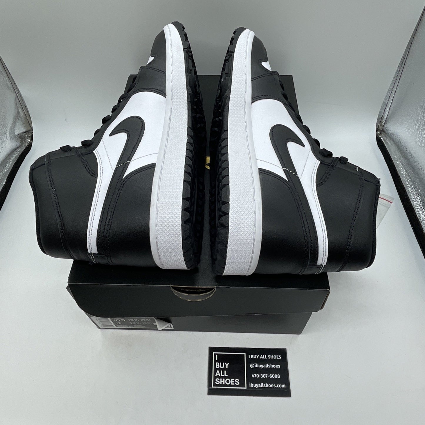 Size 10.5 - Air Jordan 1 High Golf Panda Black White Leather (DQ0660-101)