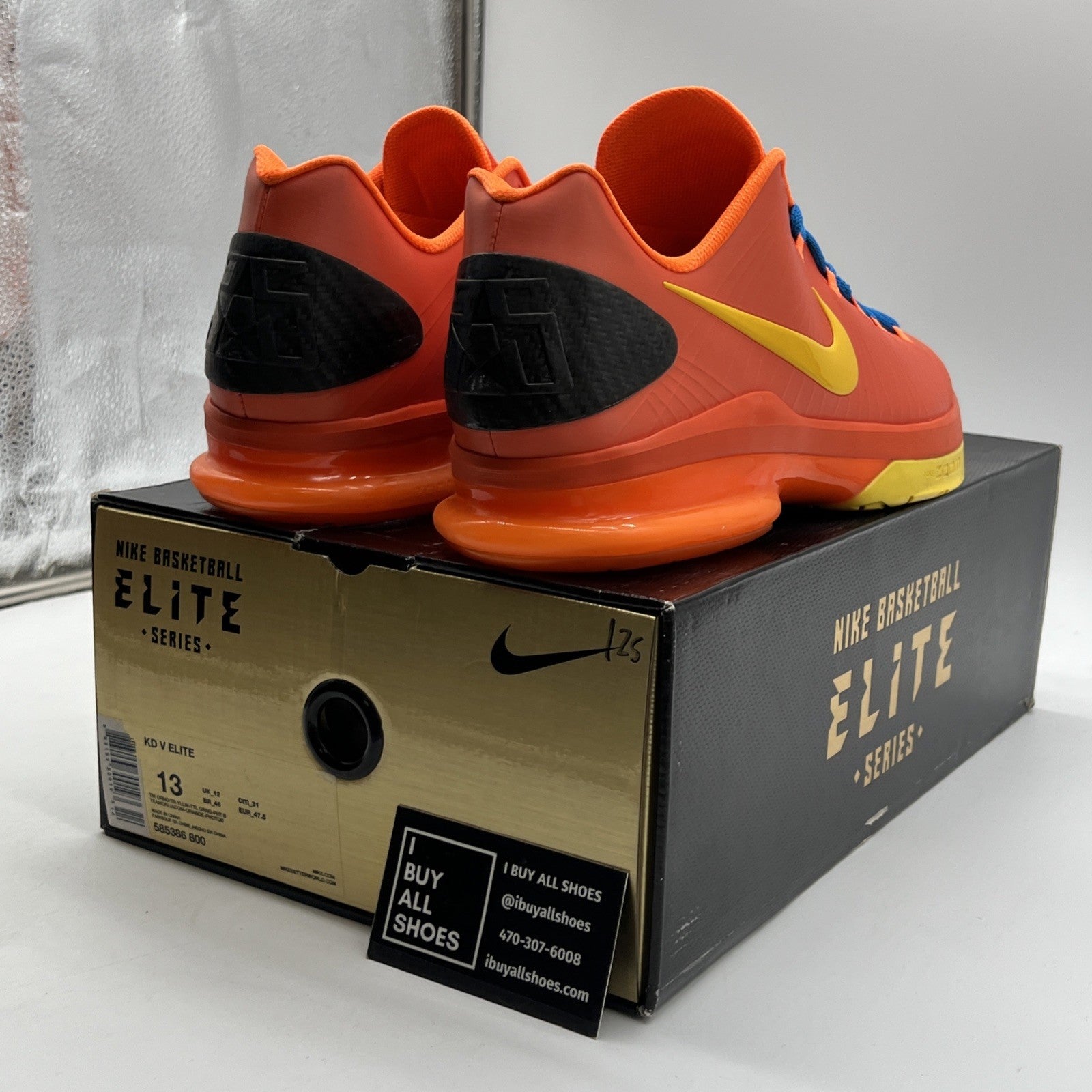 Size 13 - Nike KD 5 Elite Team Orange (585386-800)