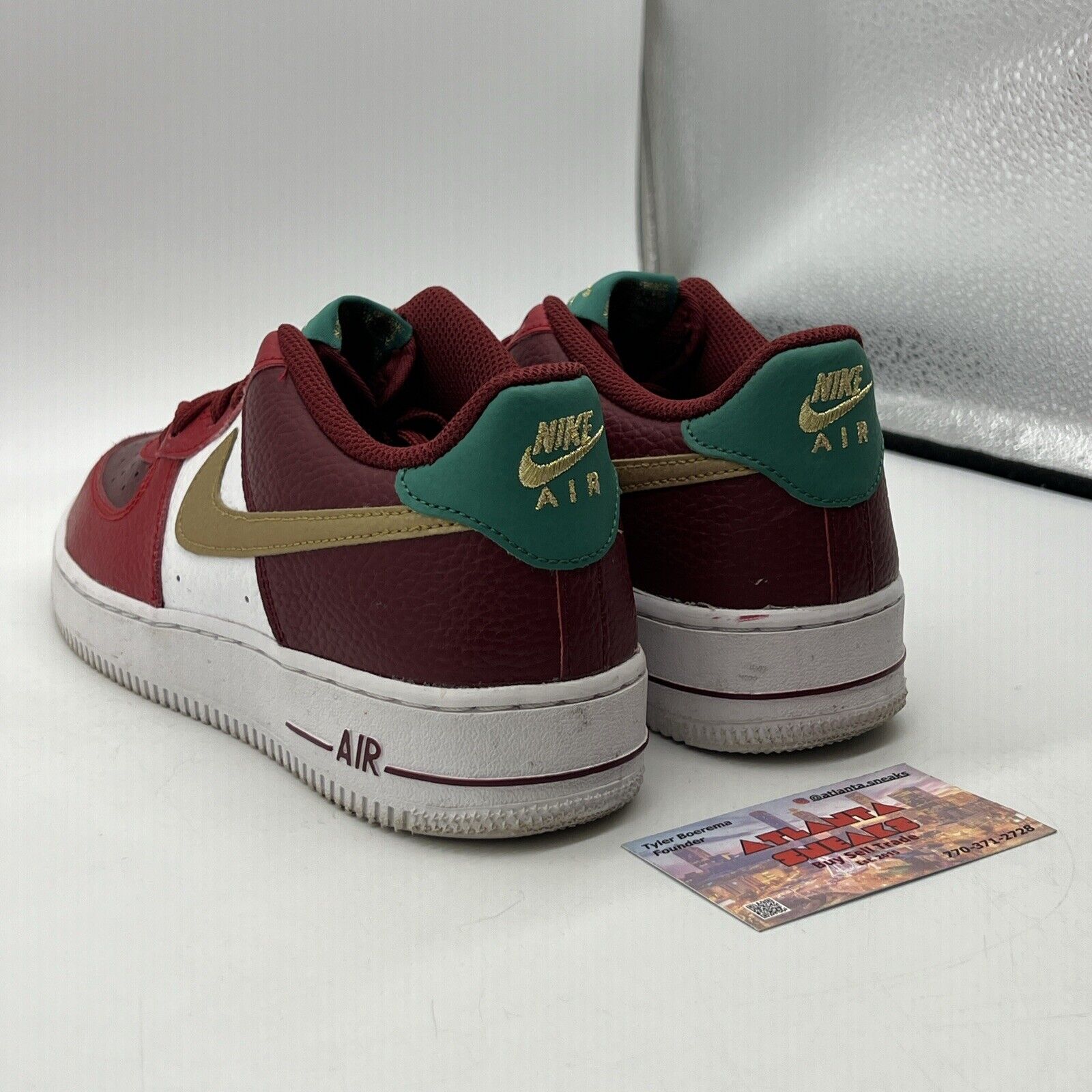 Size 6.5 (GS) - Nike Air Force 1 Low Christmas Red Green Leather  (DQ4709-600)