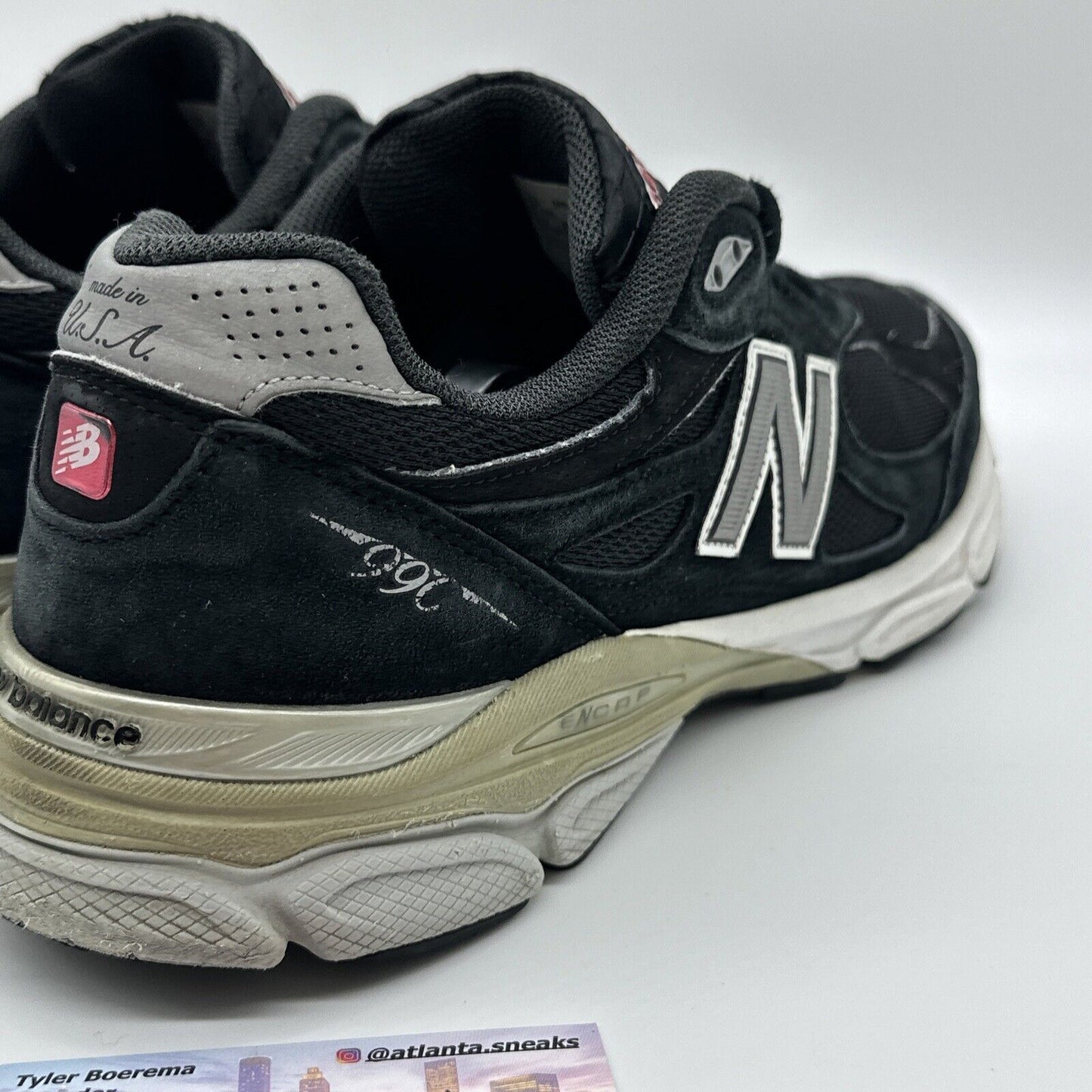 Size 12 - New Balance 990v3 Black White Kith M990bk3