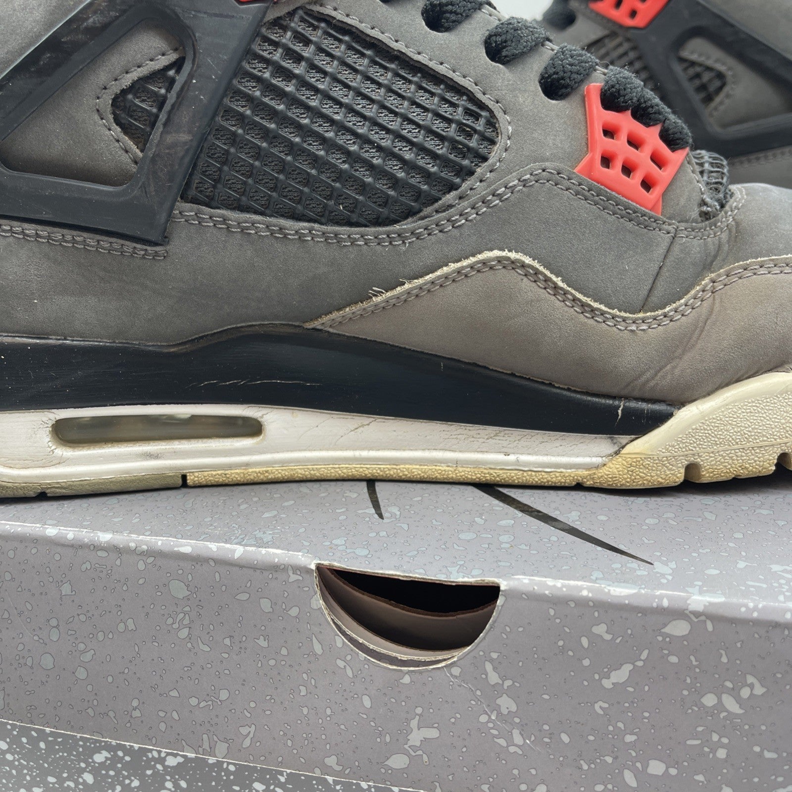 Size 11 - Jordan 4 Retro Mid Infrared Grey Black Suede (DH6927-061)