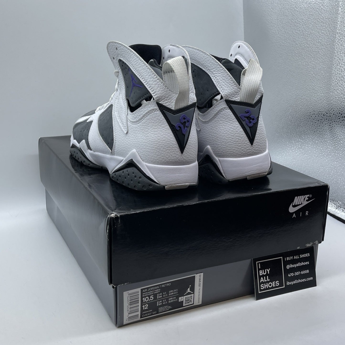 Size 10.5 - Air Jordan 7 Retro 2021 Flint Gray White Suede Leather (CU9307-100)