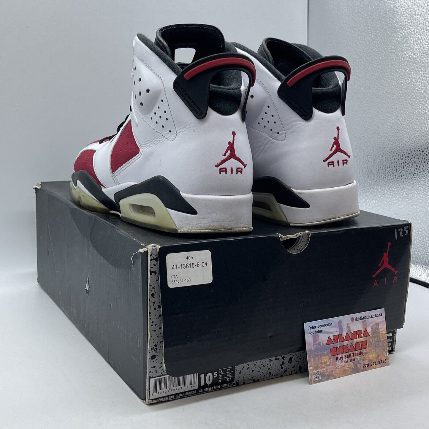 Size 10.5 - Air Jordan 6 Retro 2014 Carmine White Black Red Red (384664-160)