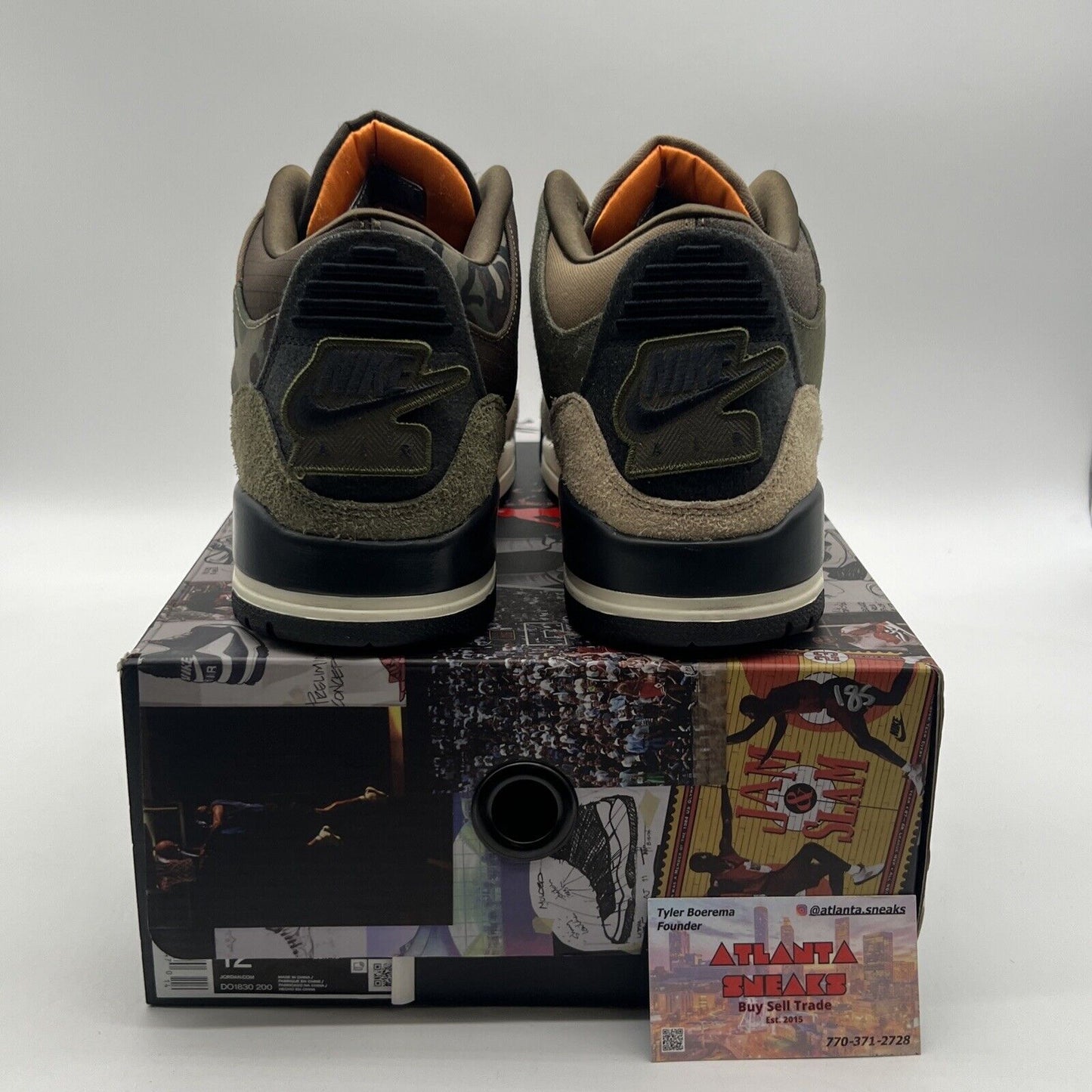 Size 12 - Jordan 3 Retro Patchwork 2021 Black Tan Olive (DO1830-200)