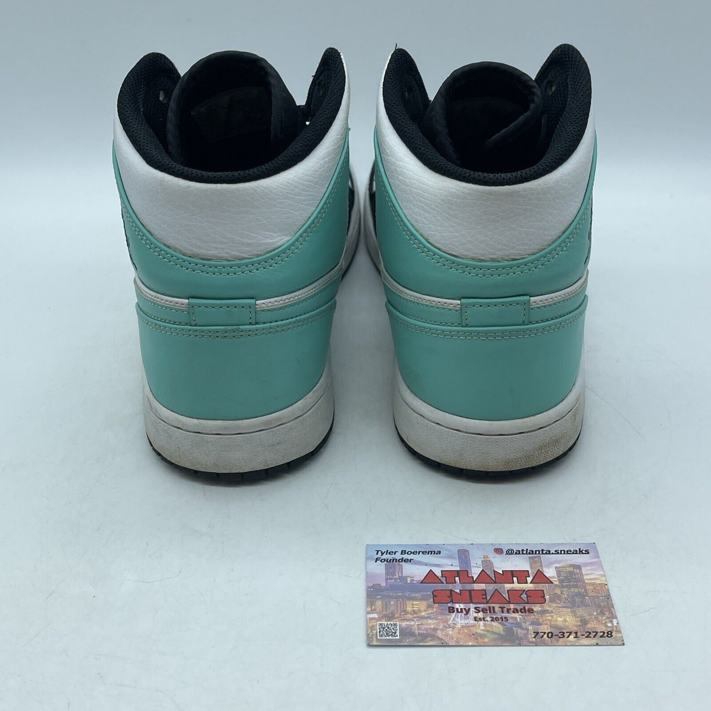 Size 11 - Air Jordan 1 Mid Tropical Twist Blue Hire Black Leather (554724-132)