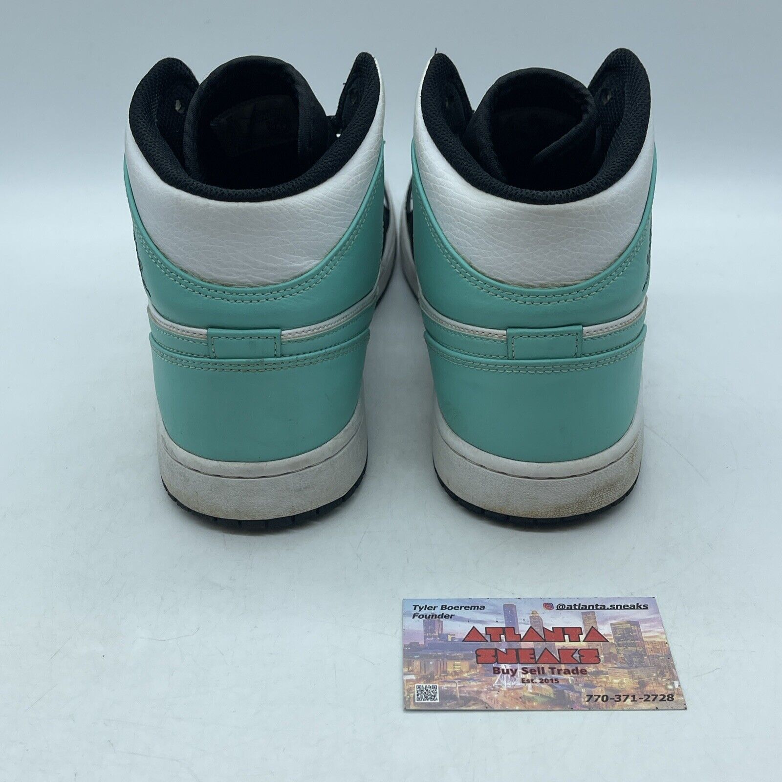 Size 11 - Air Jordan 1 Mid Tropical Twist Blue Hire Black Leather (554724-132)
