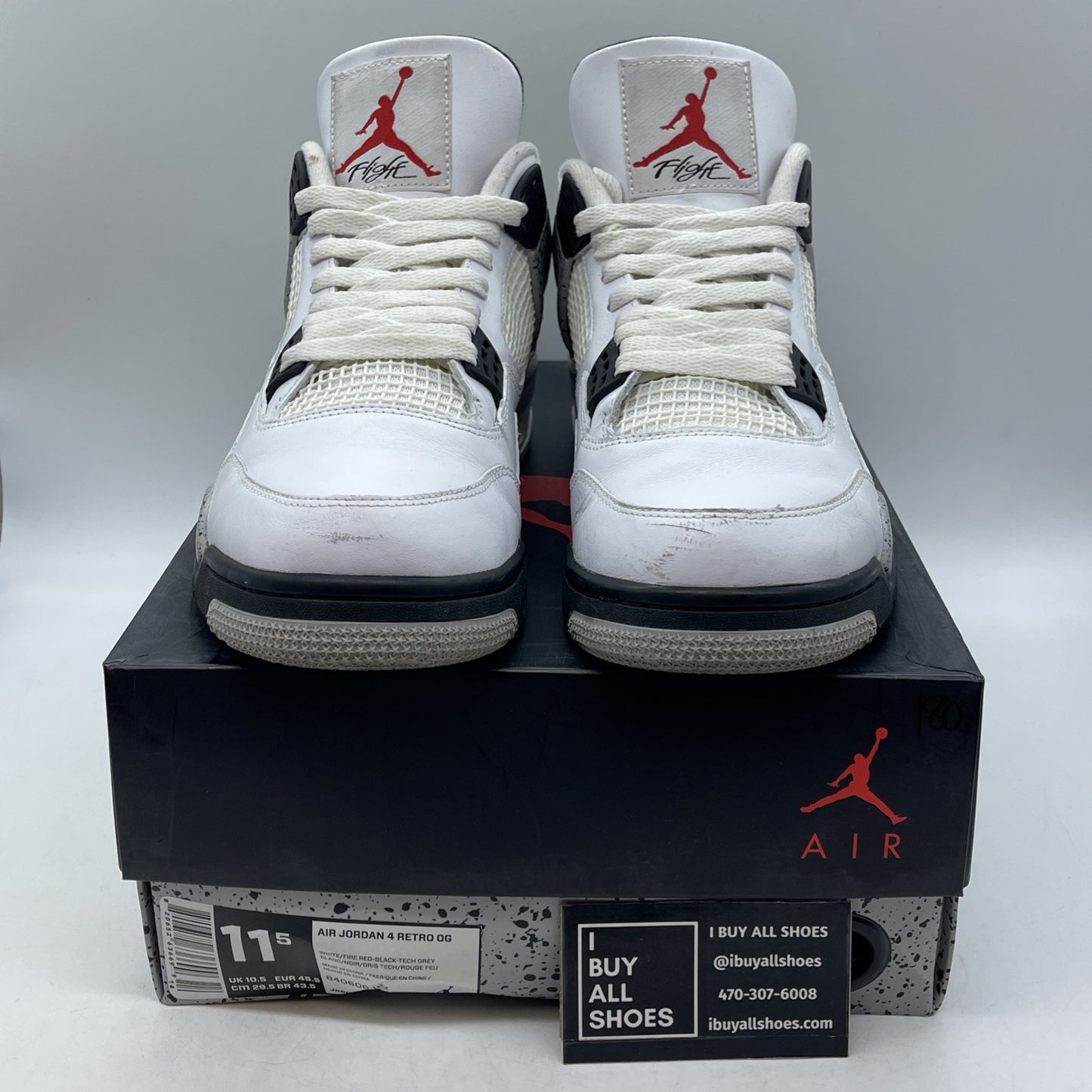 Size 11.5 - Air Jordan 4 Retro OG Mid White Cement (840606-192)