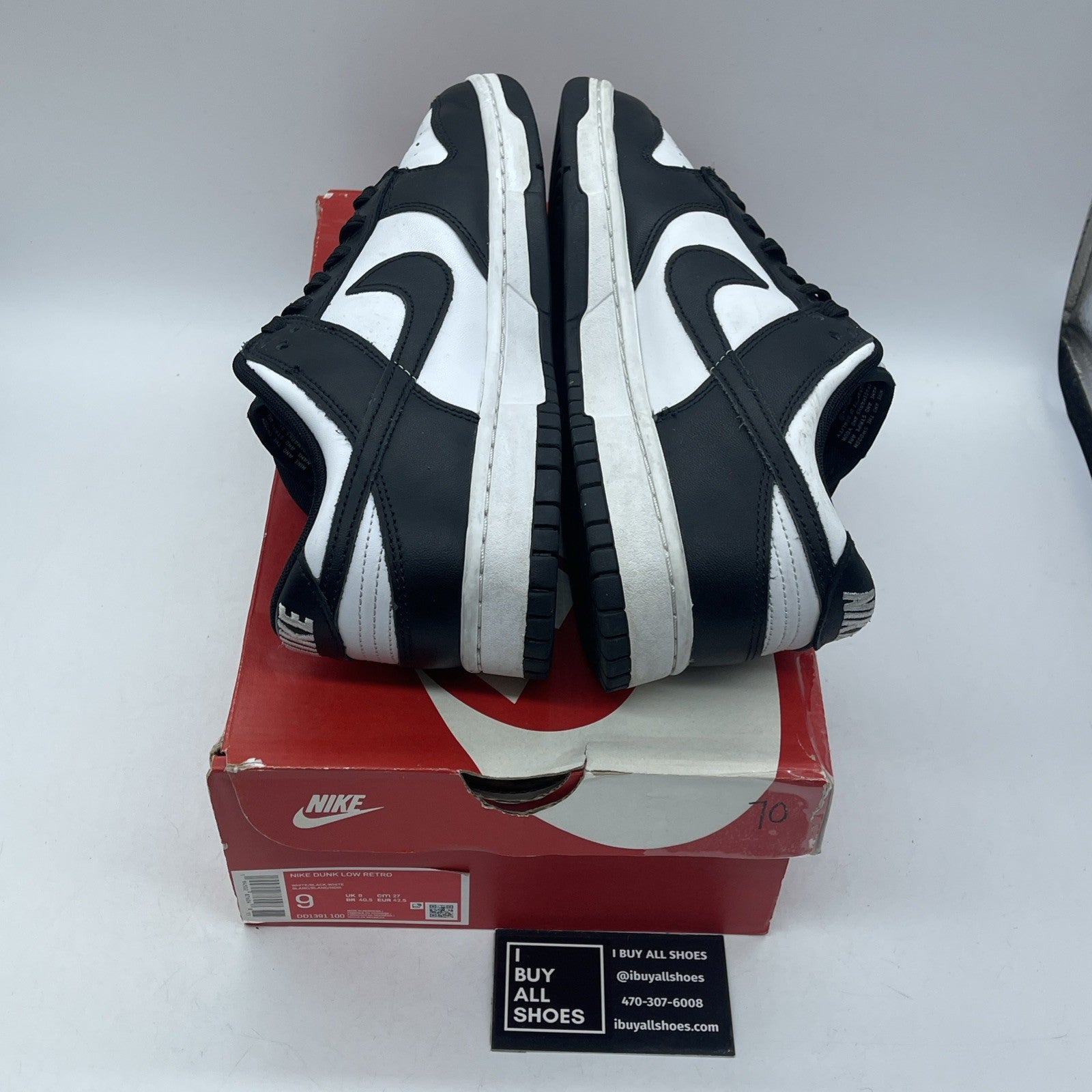 Size 9 - Nike Dunk Low Black White Leather (DD1391-100)
