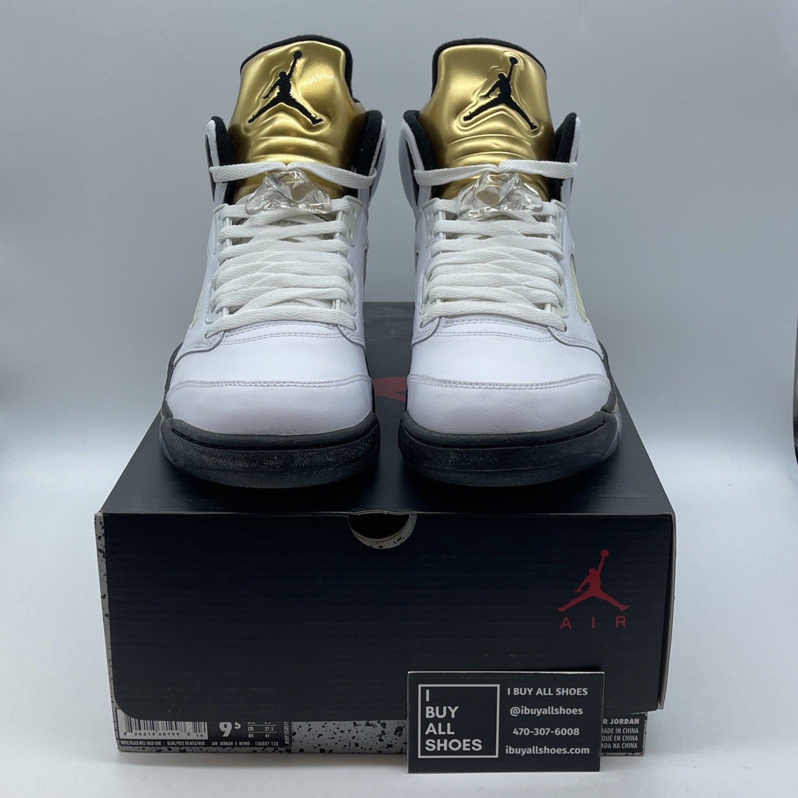 Size 9.5 - Air Jordan 5 Retro Olympic White Gold Leather (136027-133)