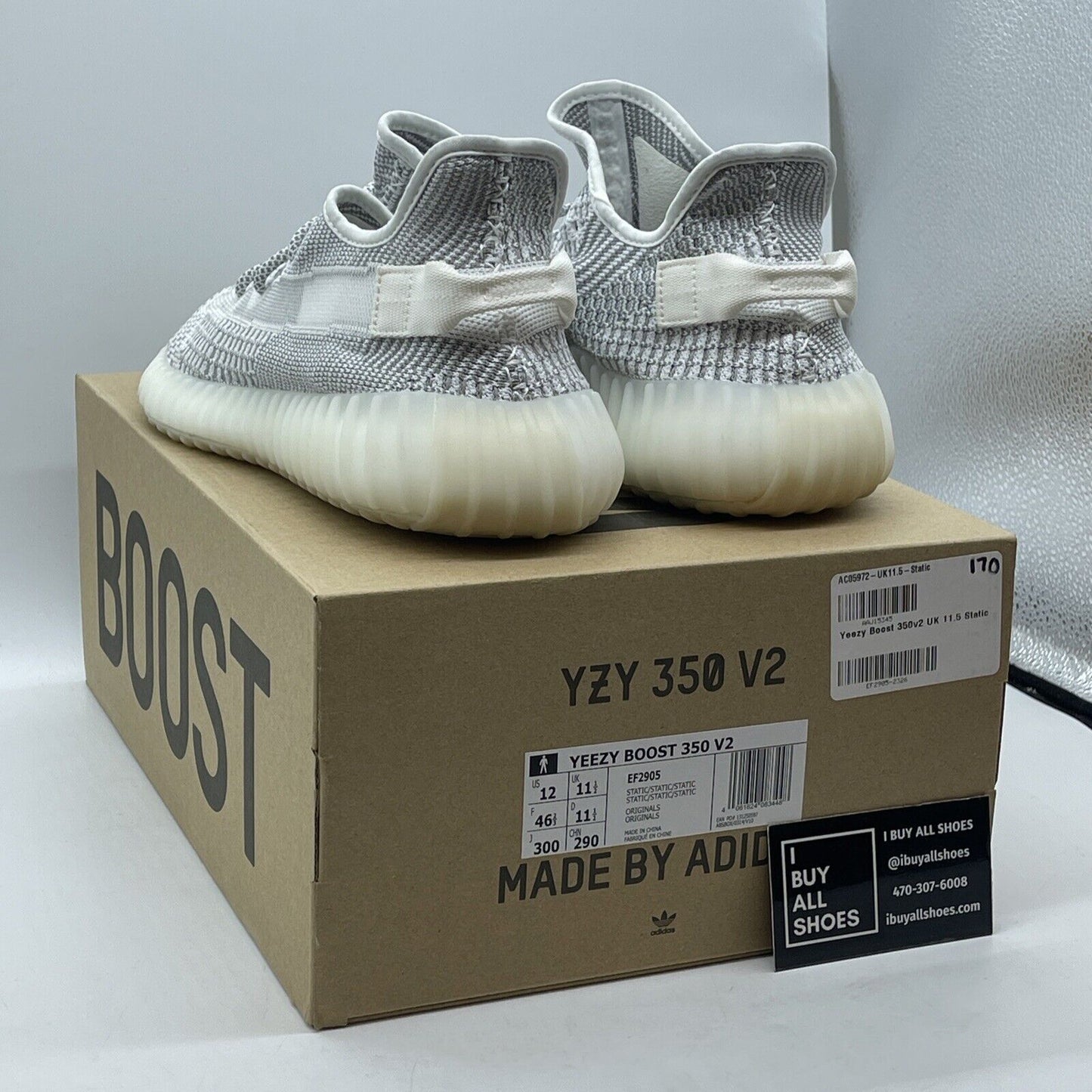 Size 12 - adidas Yeezy Boost 350 V2 2018 Low Static Non-Reflective Grey (EF2905)