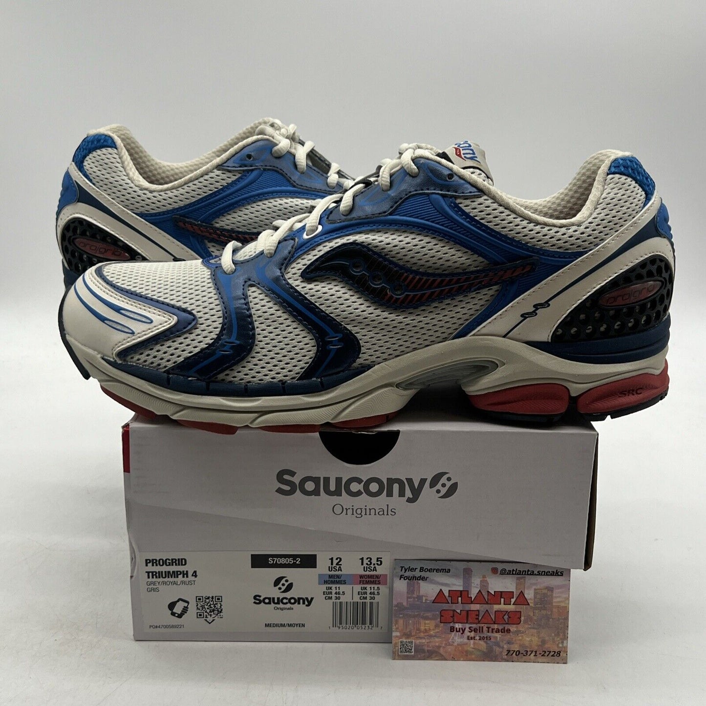 Saucony Unisex ProGrid Triumph 4 Athletic Grey Royal Rust (S70805-2)