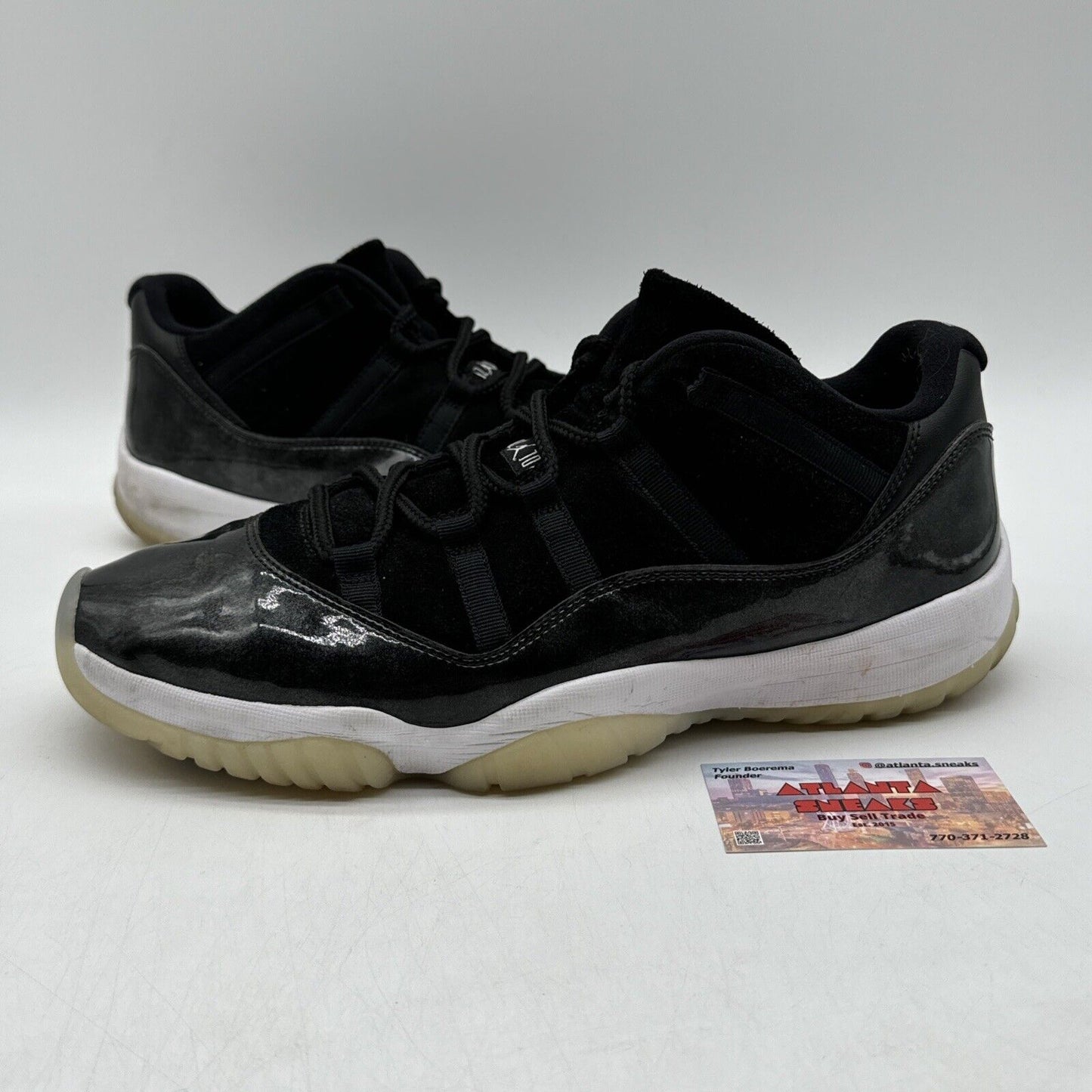 Nike Air Jordan Retro XI 11 Low Barons Black White 528895-010 Men's Size 13