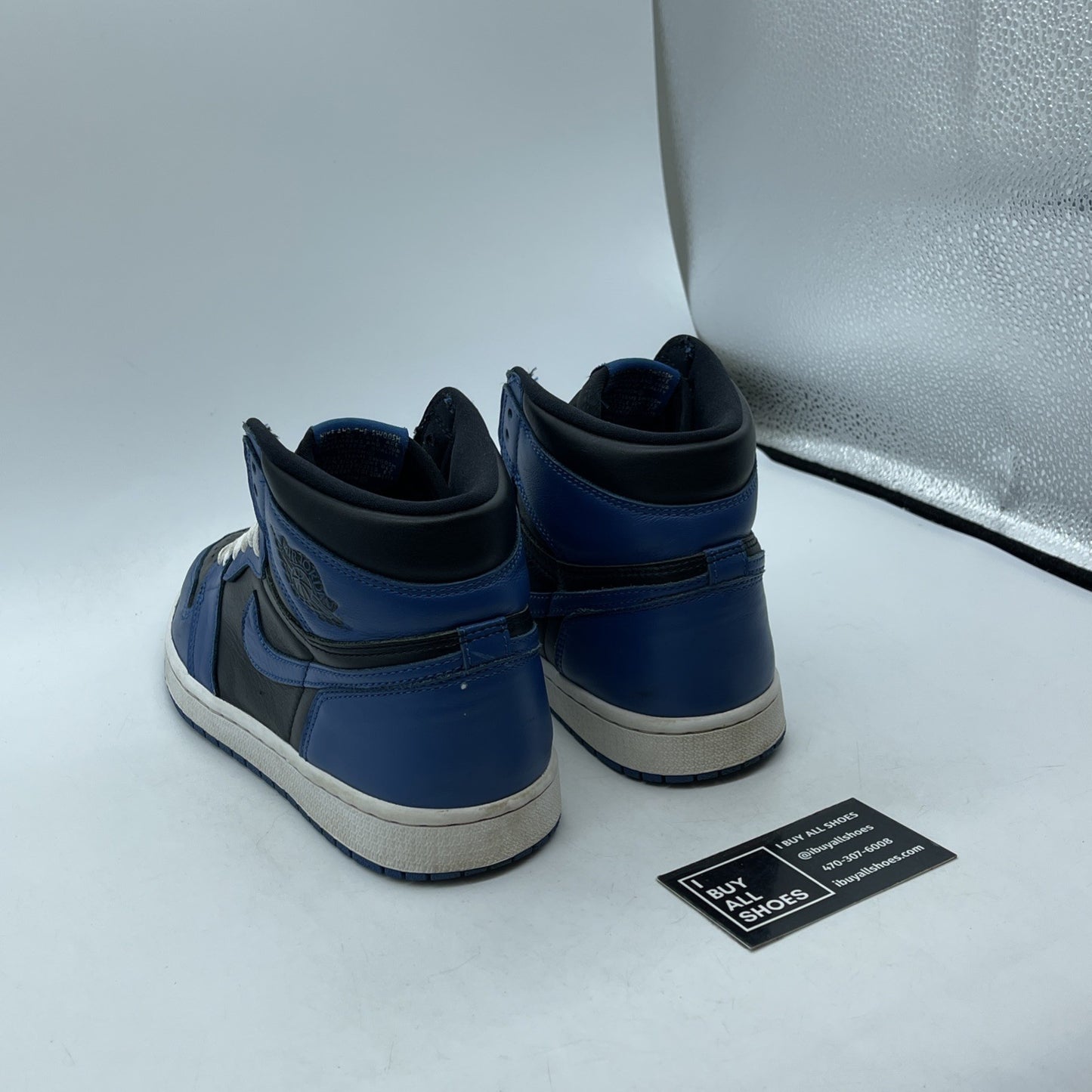 Size 8 - Jordan 1 Retro OG High Dark Marina Blue Black Leather (555088-404)