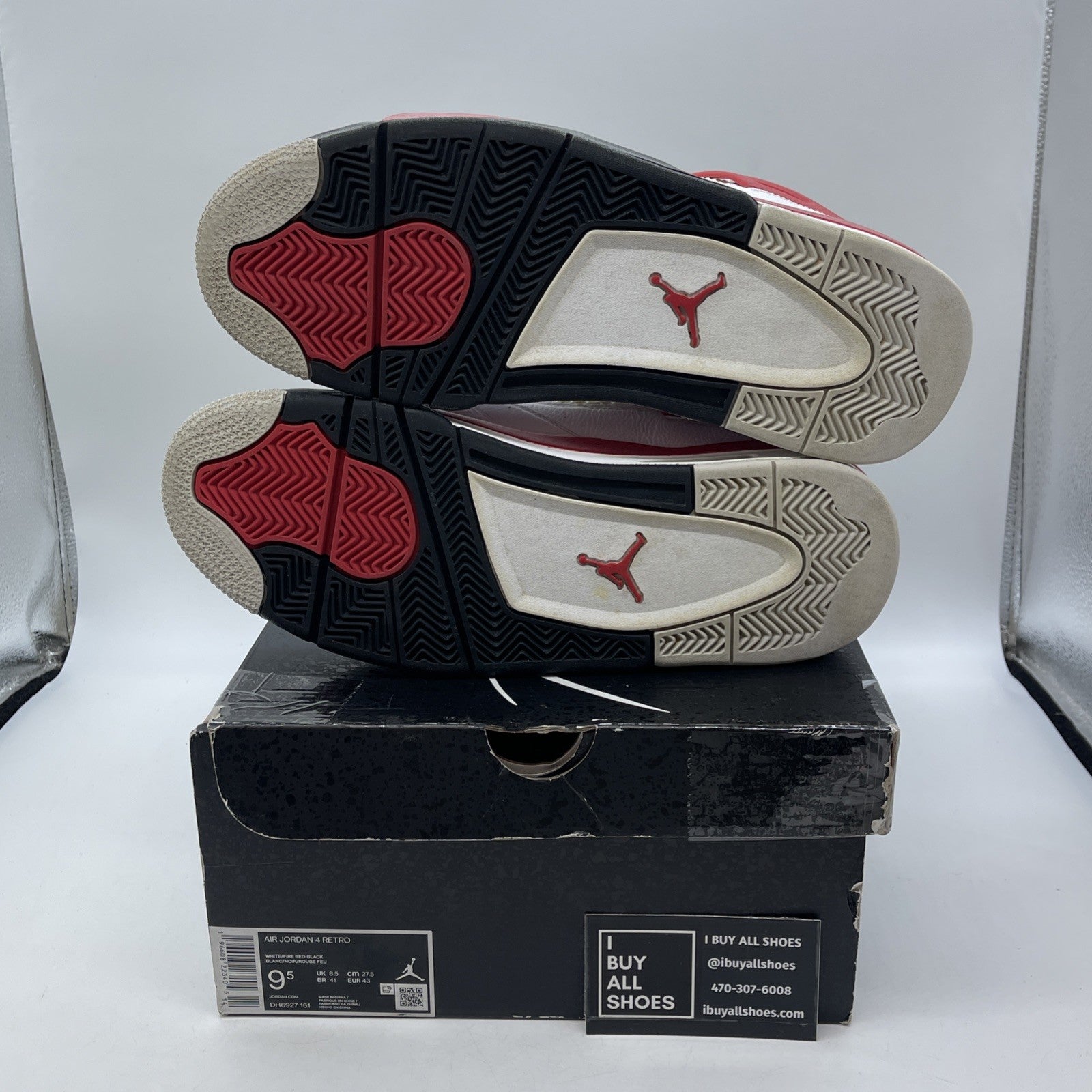 Size 9.5 - Jordan 4 Retro Mid Red Cement Black White Leather (DH6927-161)
