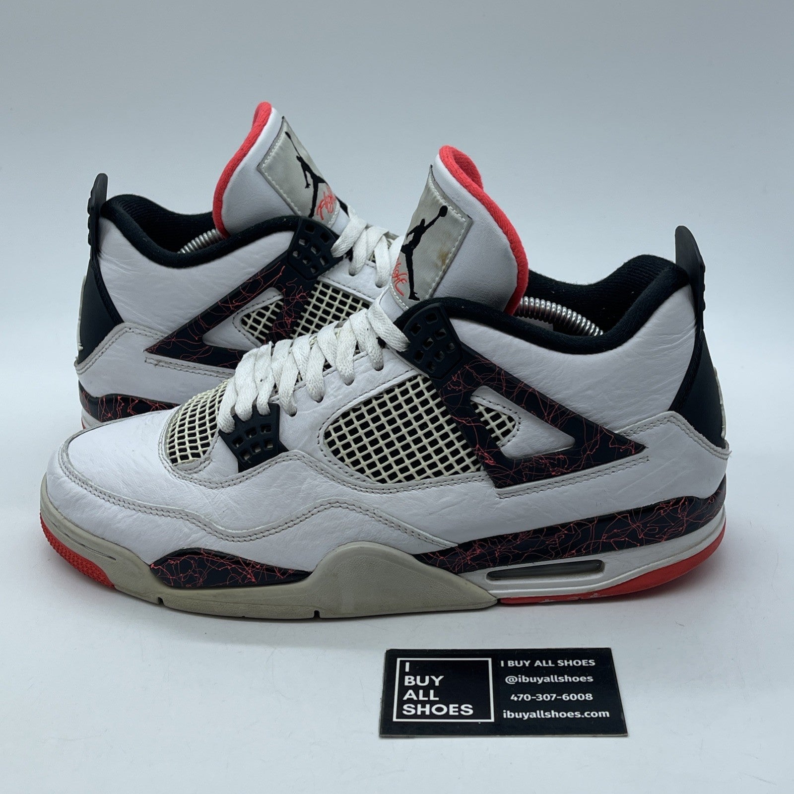 Size 11 - Jordan 4 Retro Pale Citron, Bright Crimson 2019 Leather (308497-116)