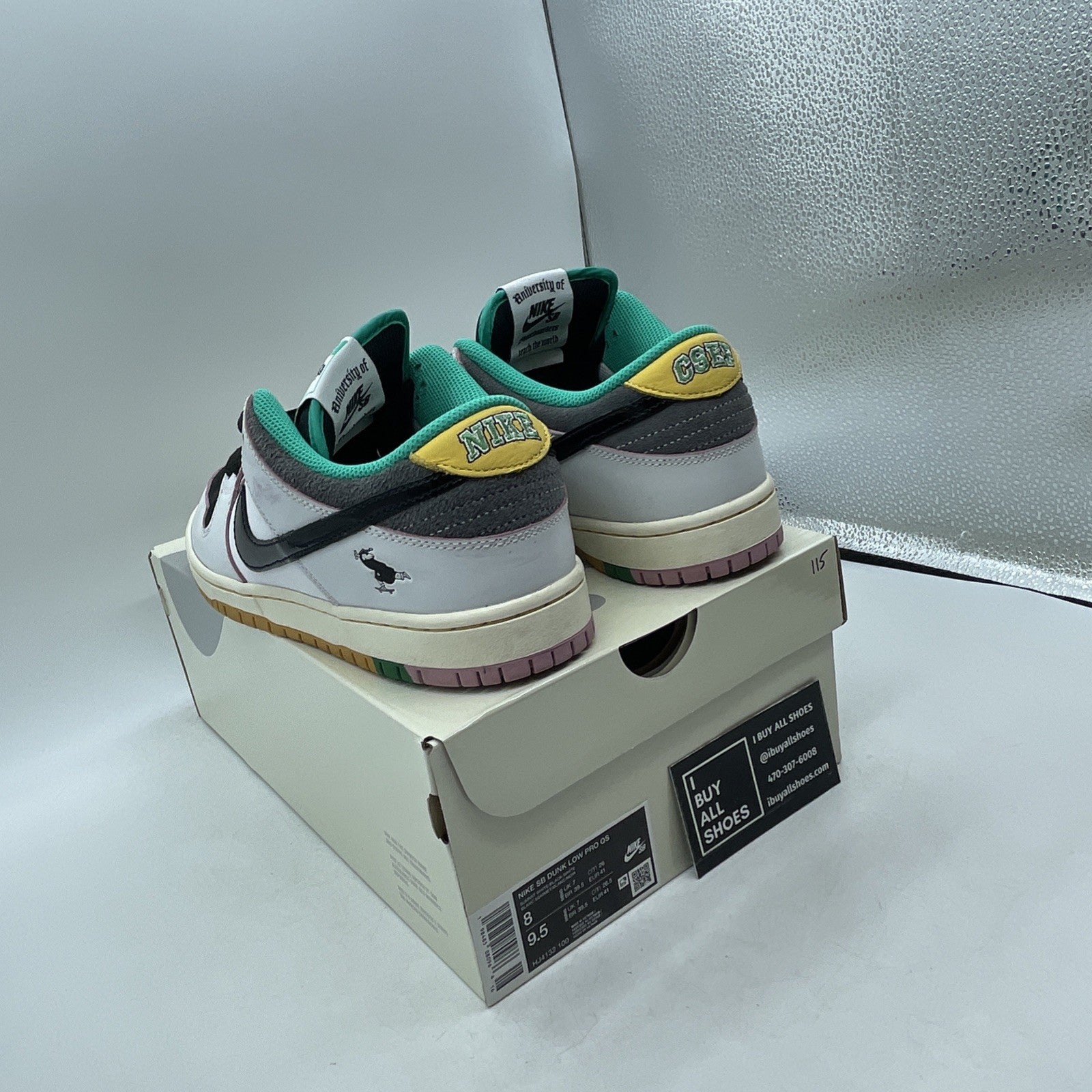 Size 8 - CSEF x Nike Dunk SB Low White Clear Emerald (HJ4132-100)