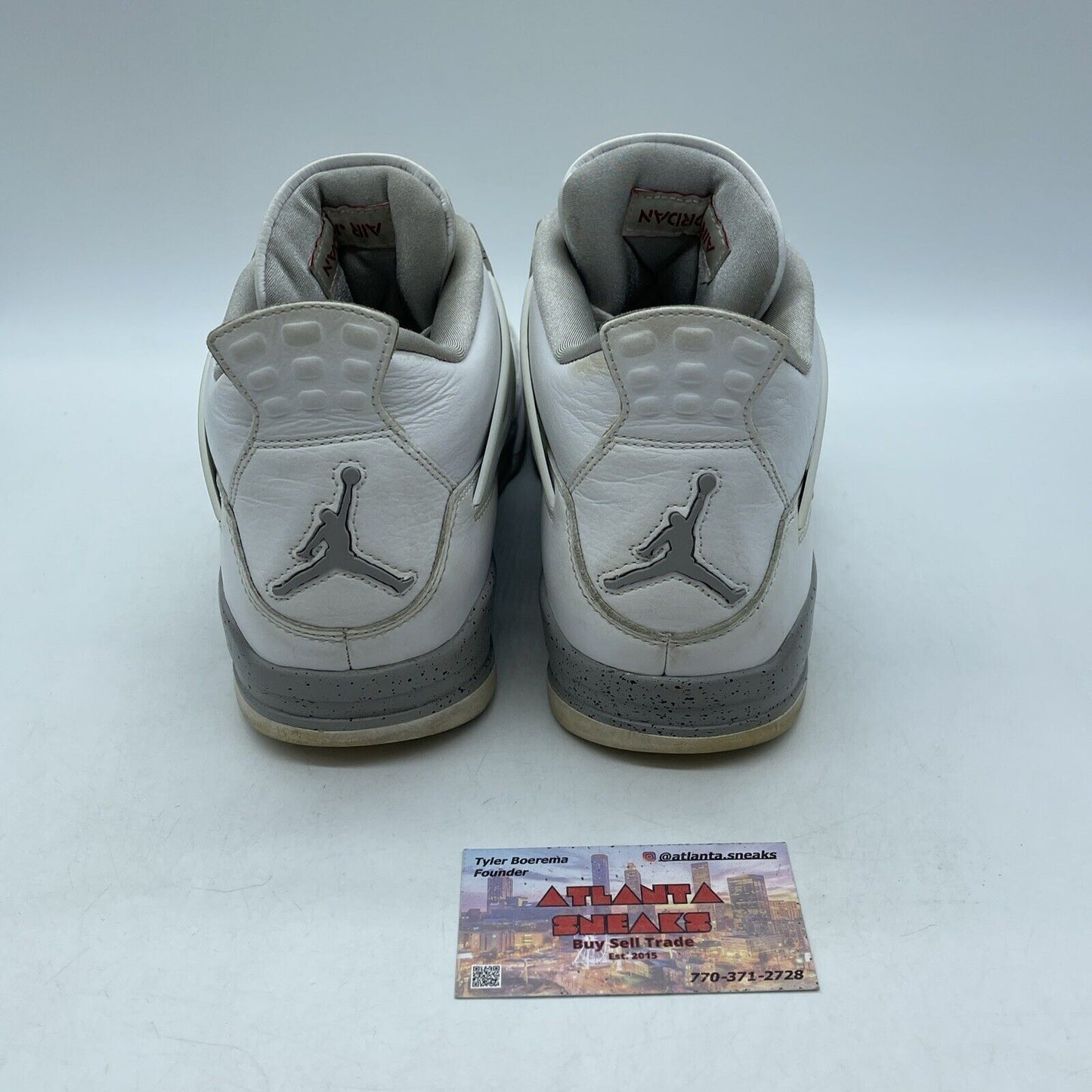 Size 9 - Jordan 4 Retro Mid White Oreo Grey Black Leather (CT8527-100)