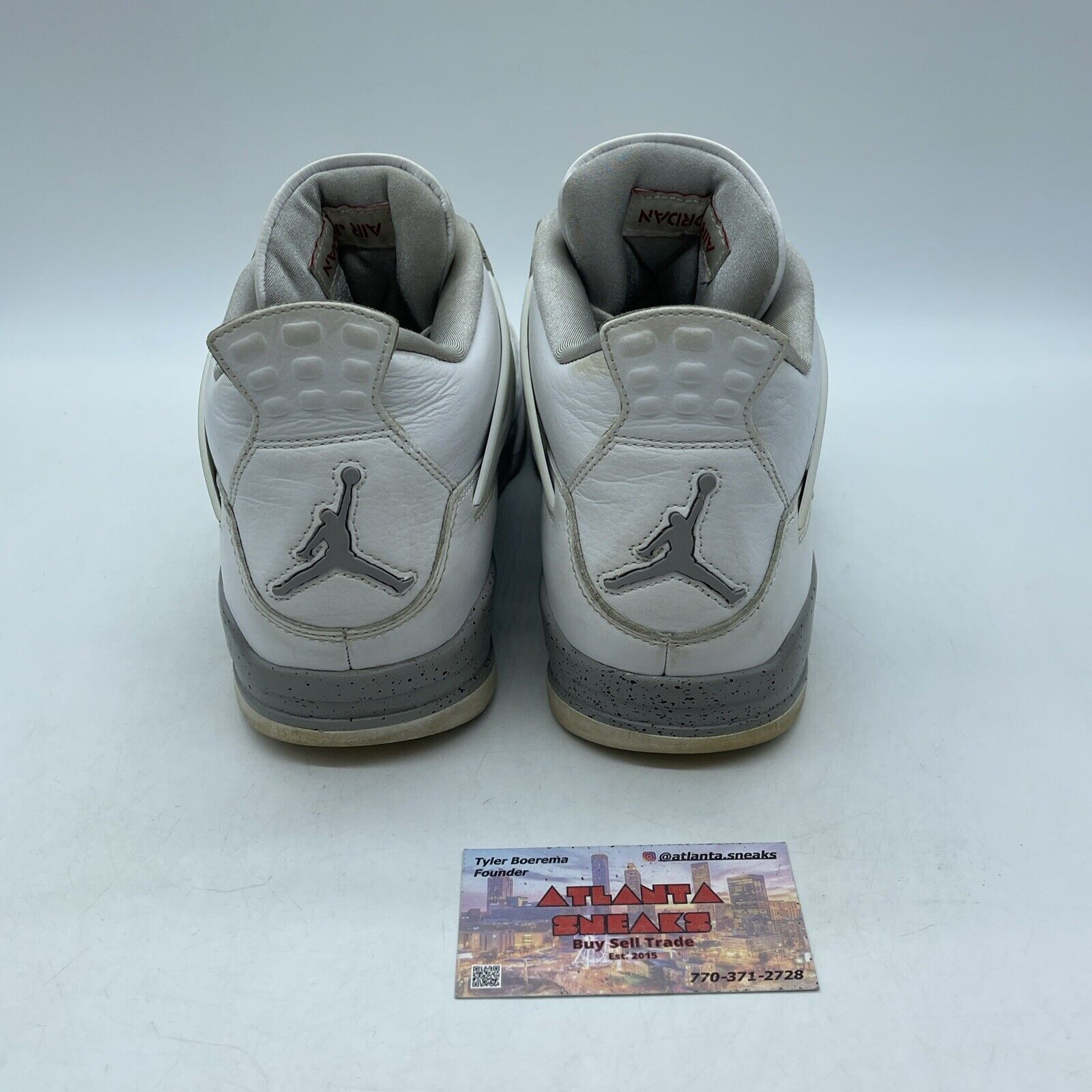 Size 9 - Jordan 4 Retro Mid White Oreo Grey Black Leather (CT8527-100)
